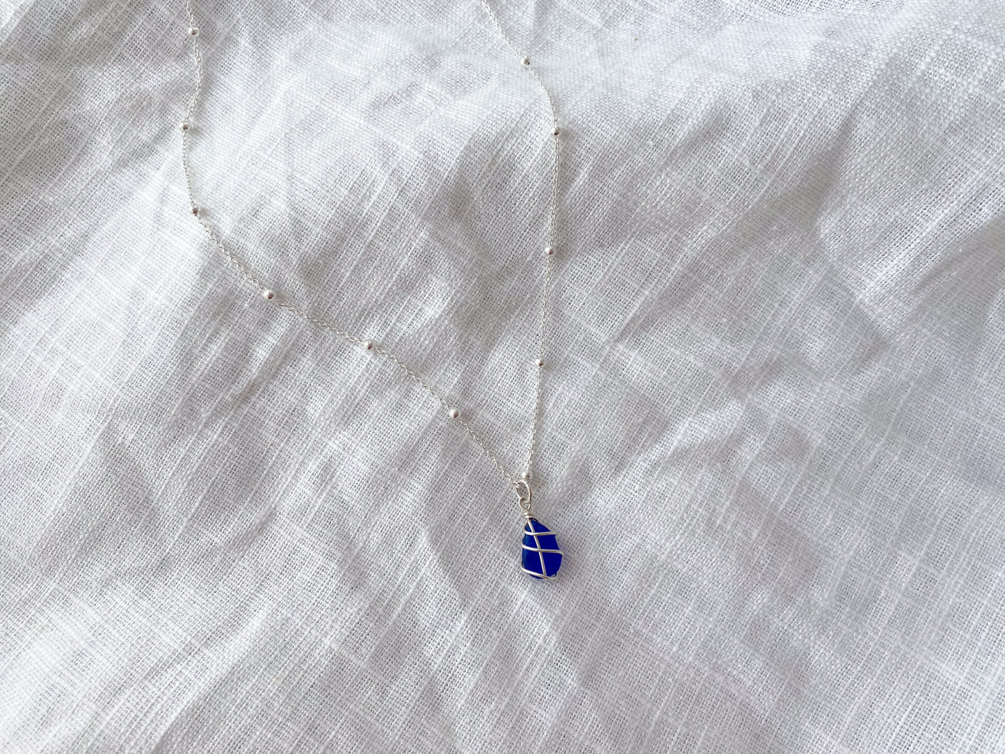 Eleanor Necklace in Silver & Cobalt Blue