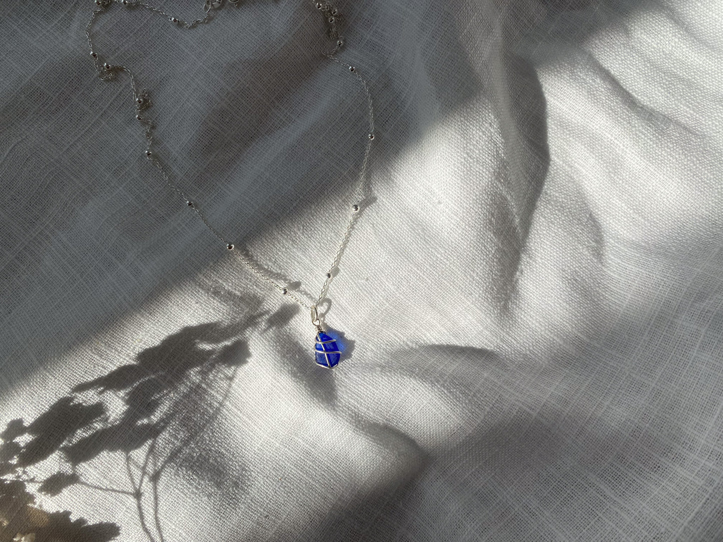 Eleanor Necklace in Silver & Cobalt Blue