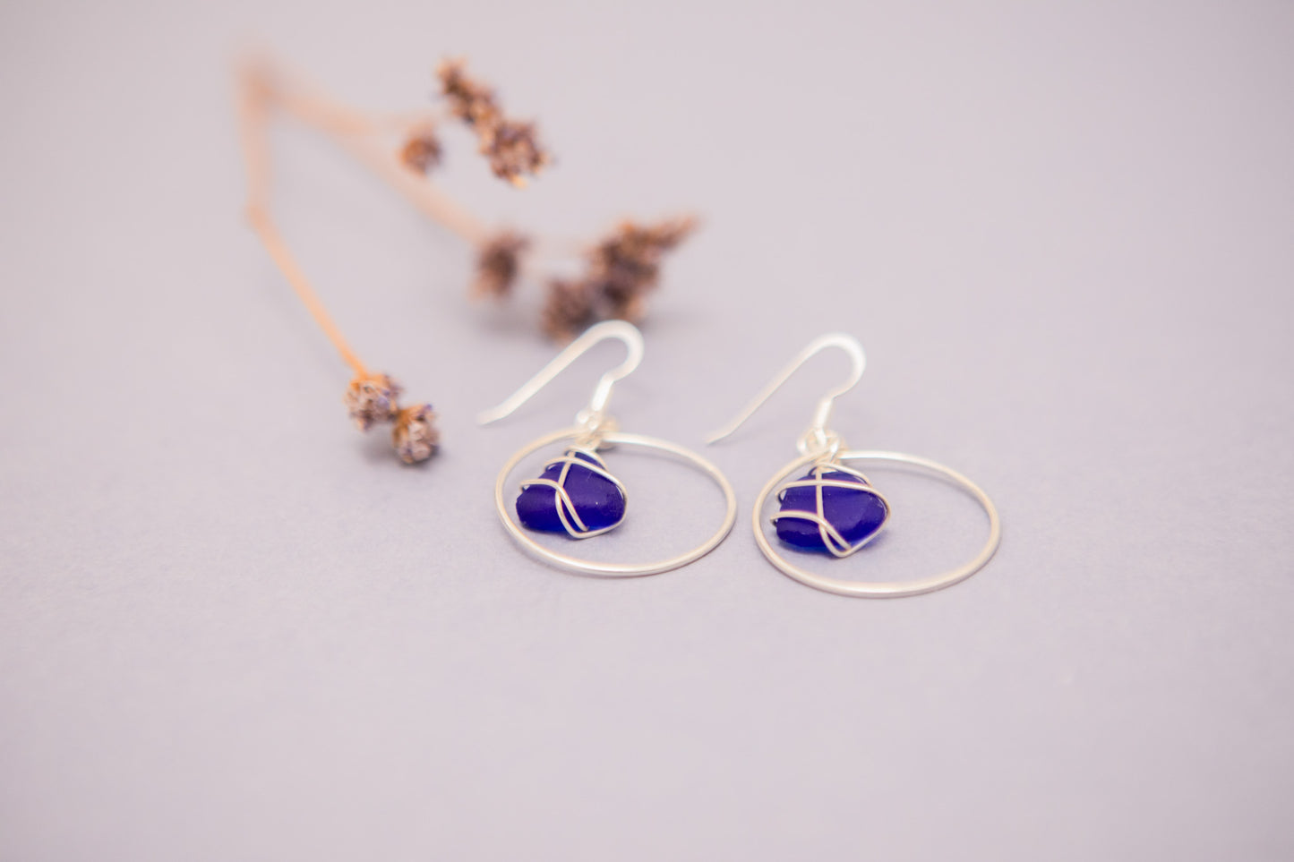 Jennie Hoops in Silver & Cobalt Blue