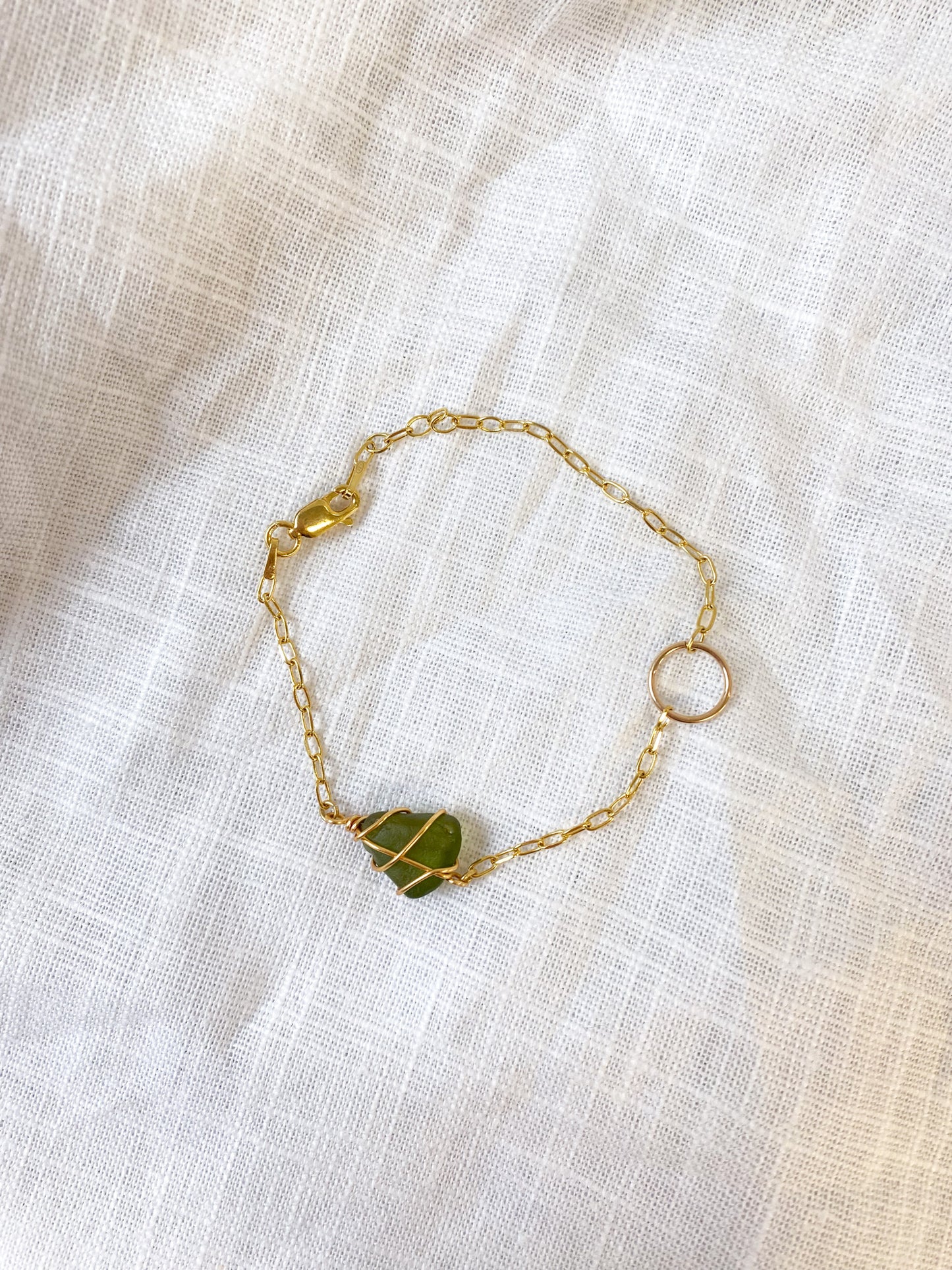 Eilidh Bracelet in Gold & Dark Green