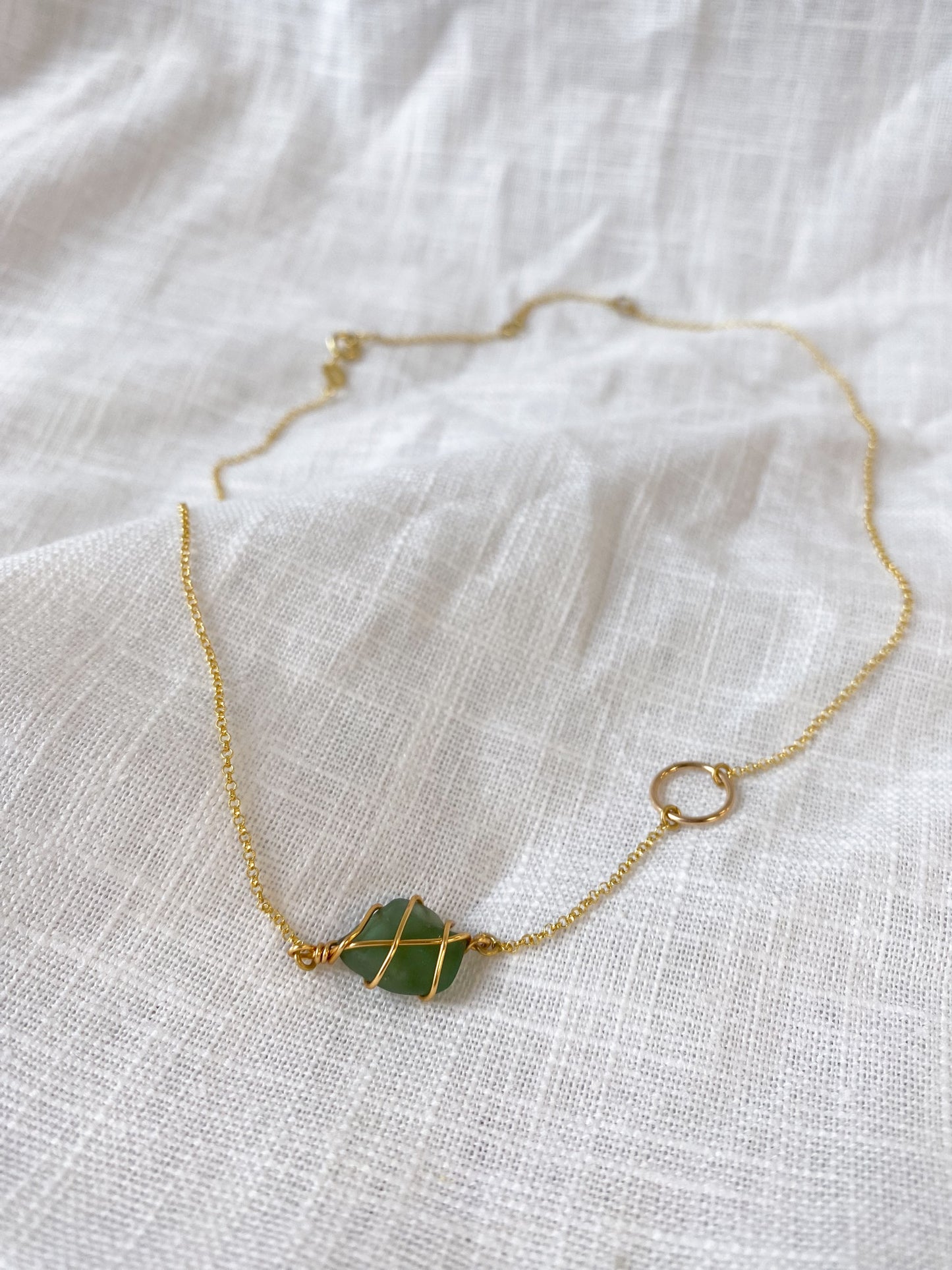 Eilidh Necklace in Gold & Dark Green