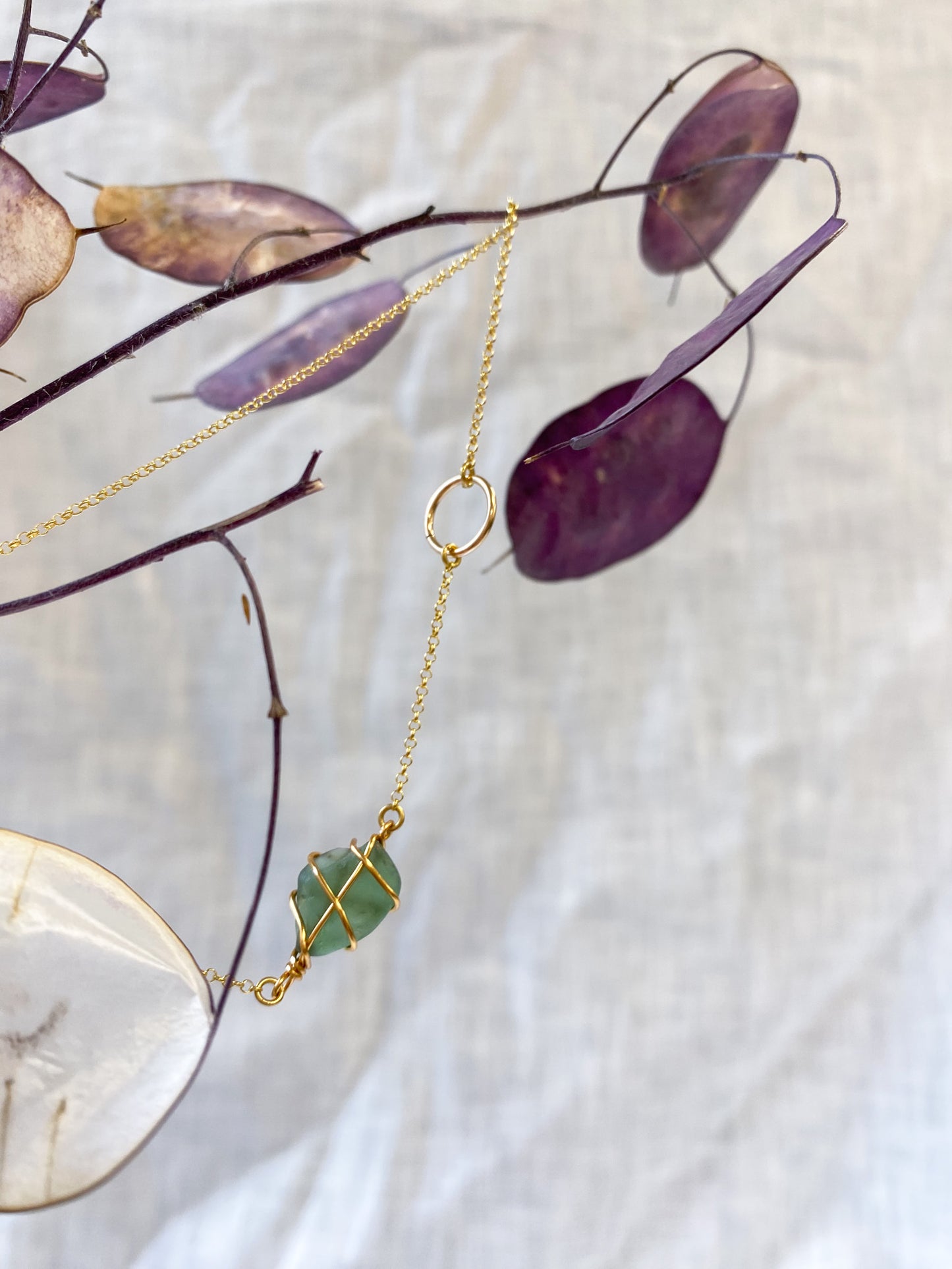 Eilidh Necklace in Gold & Dark Green