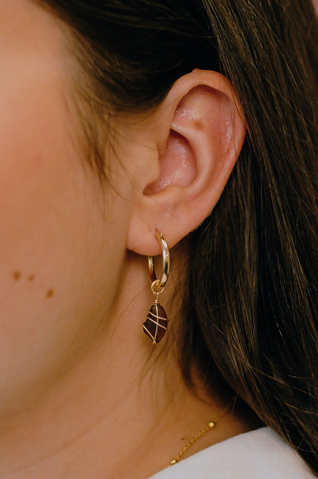 Leone Hoops in Gold Filled & Amber