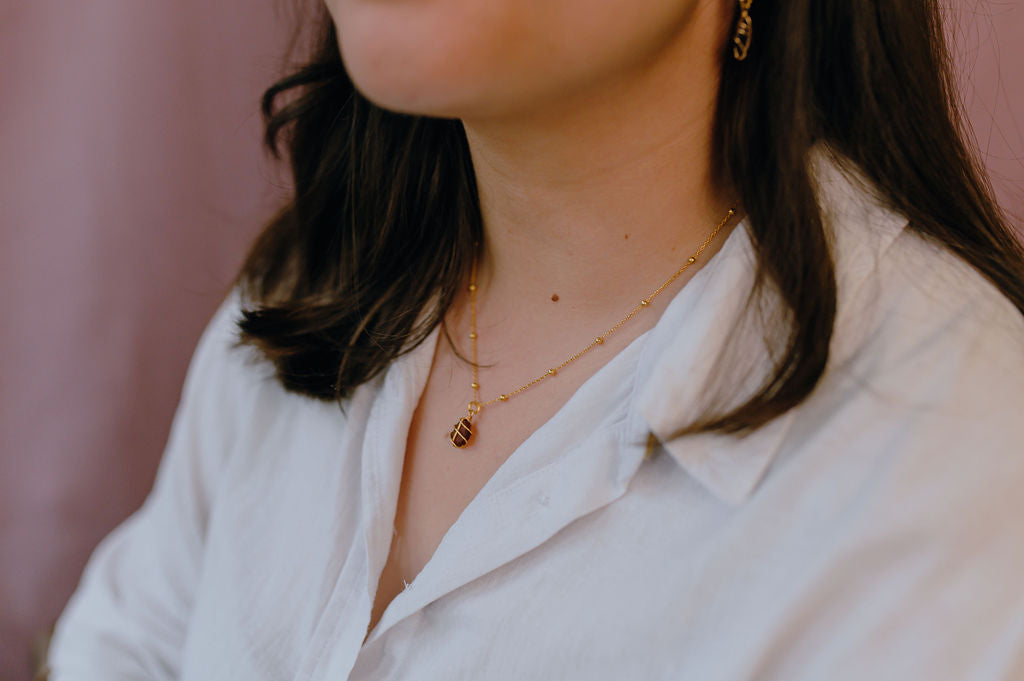 Eleanor Necklace in Gold & Amber