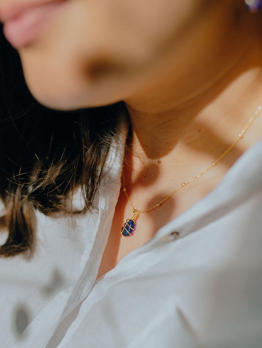 Eleanor Necklace in Gold & Cobalt Blue