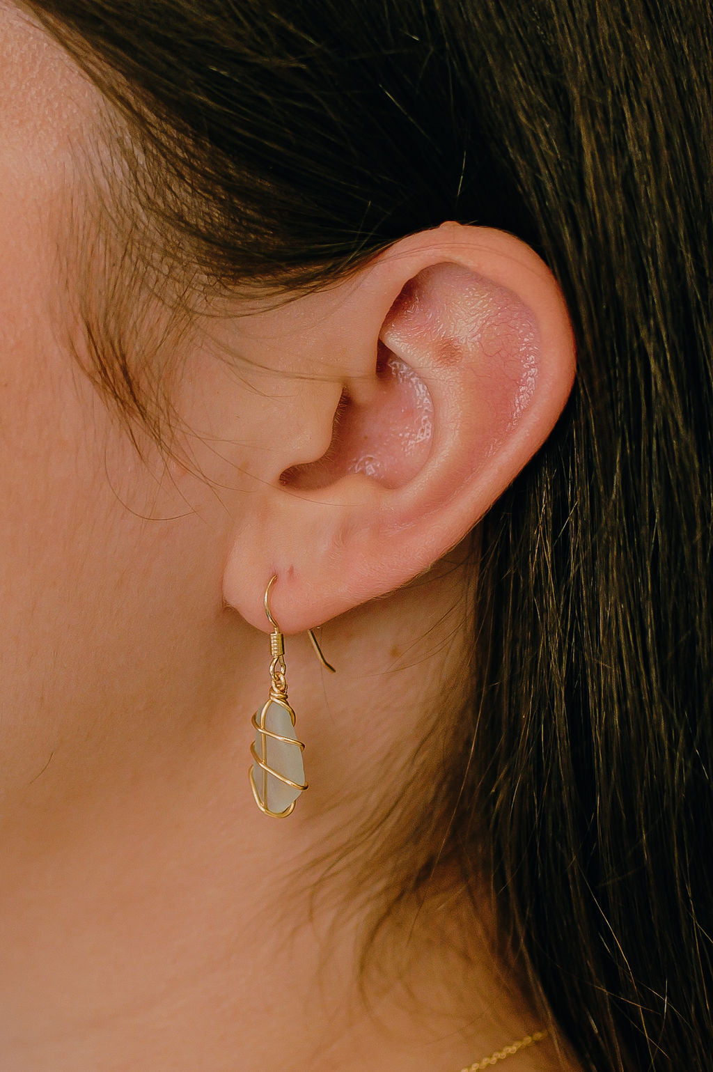 Classic gold earrings - Light Blue