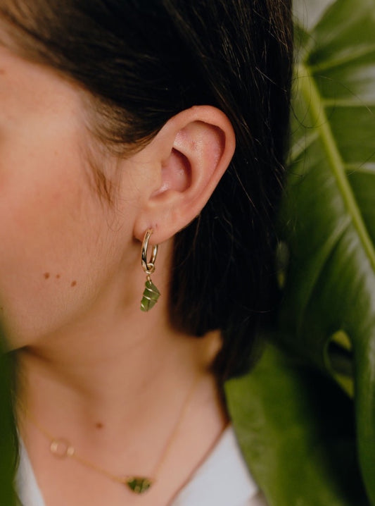 Leone Hoops in Gold Filled & Bright Green