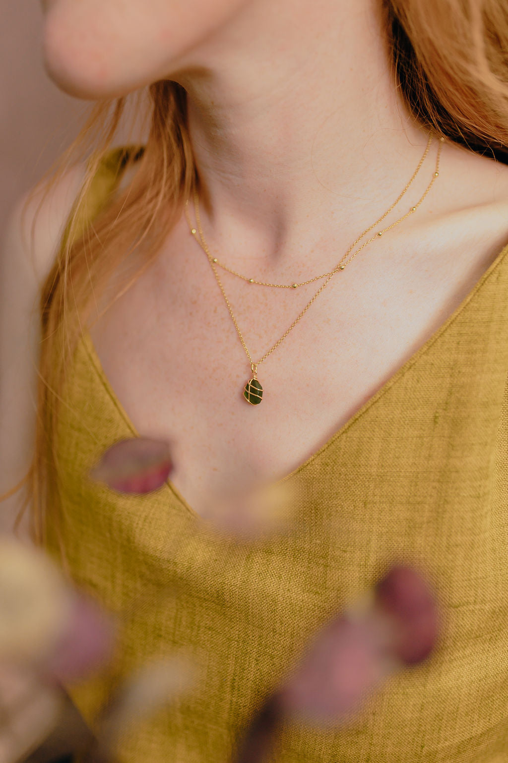 Eleanor Double in Gold & Dark Green