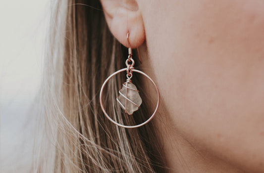 Jennie Hoops in Rose Gold & White