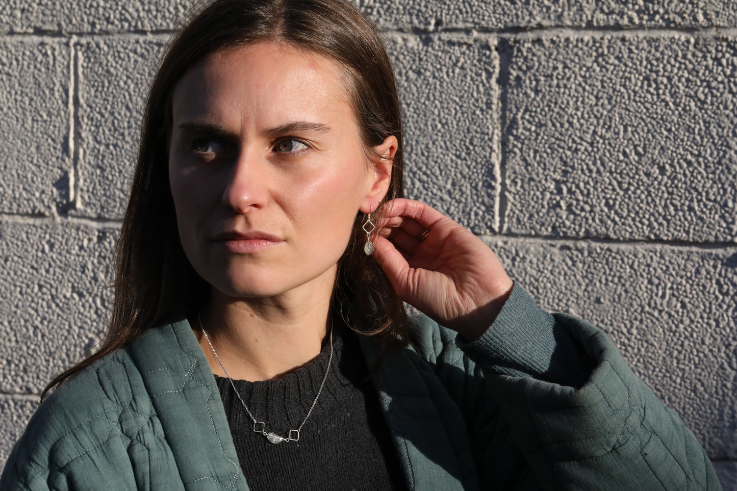 Xanthe Necklace in Sterling Silver & Light Blue
