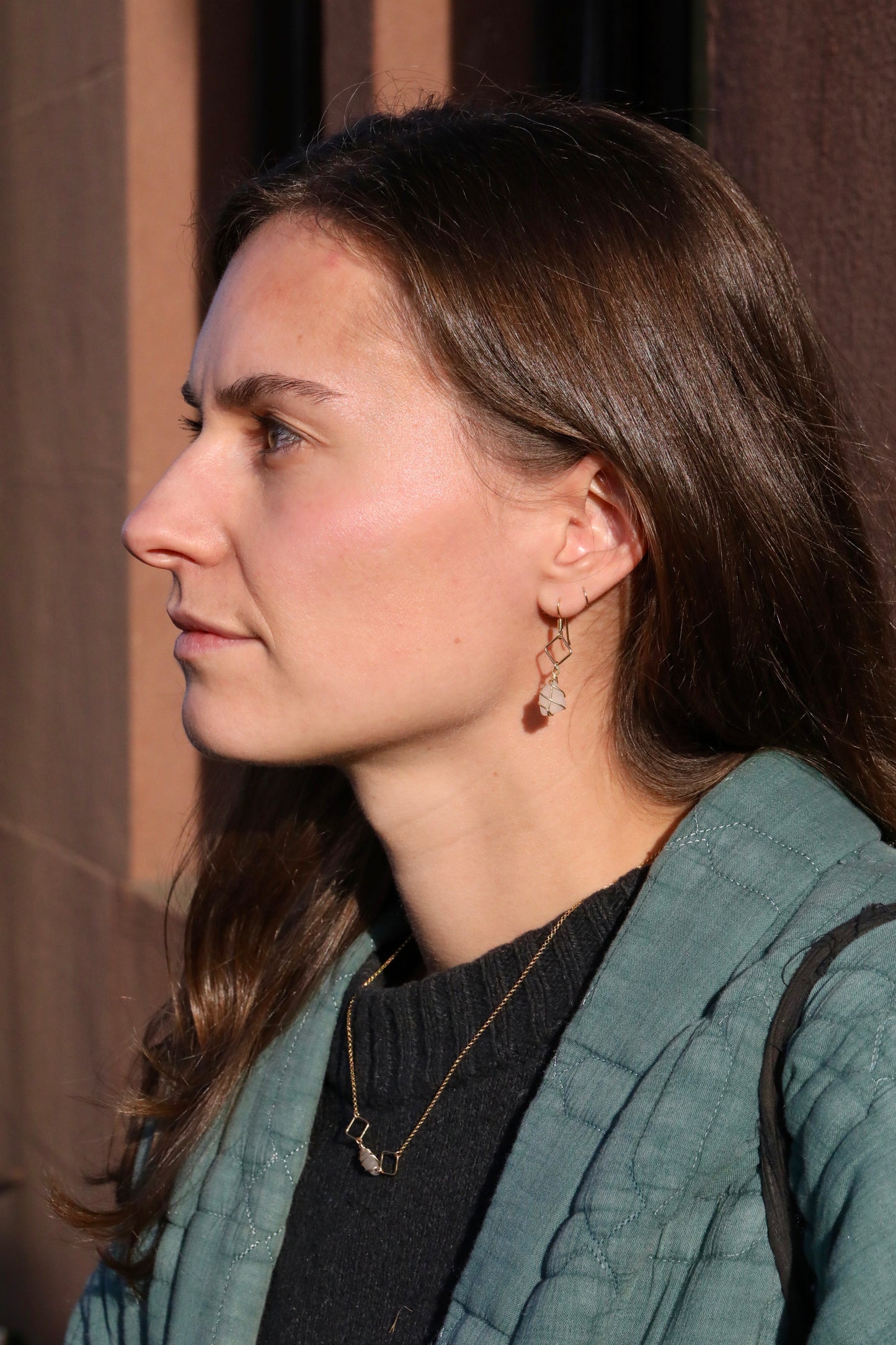 Xanthe Necklace in Gold Vermeil & White