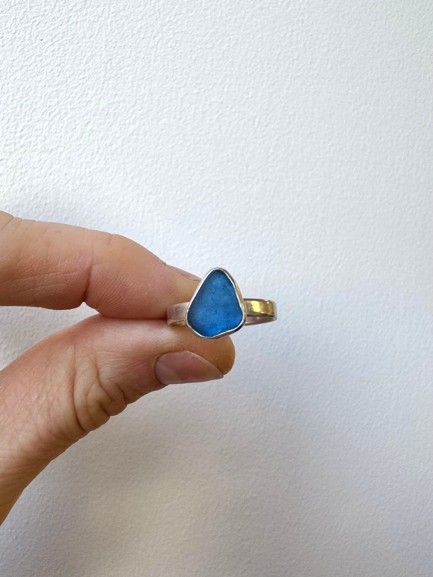 SKYE Denim blue & silver ring - size P