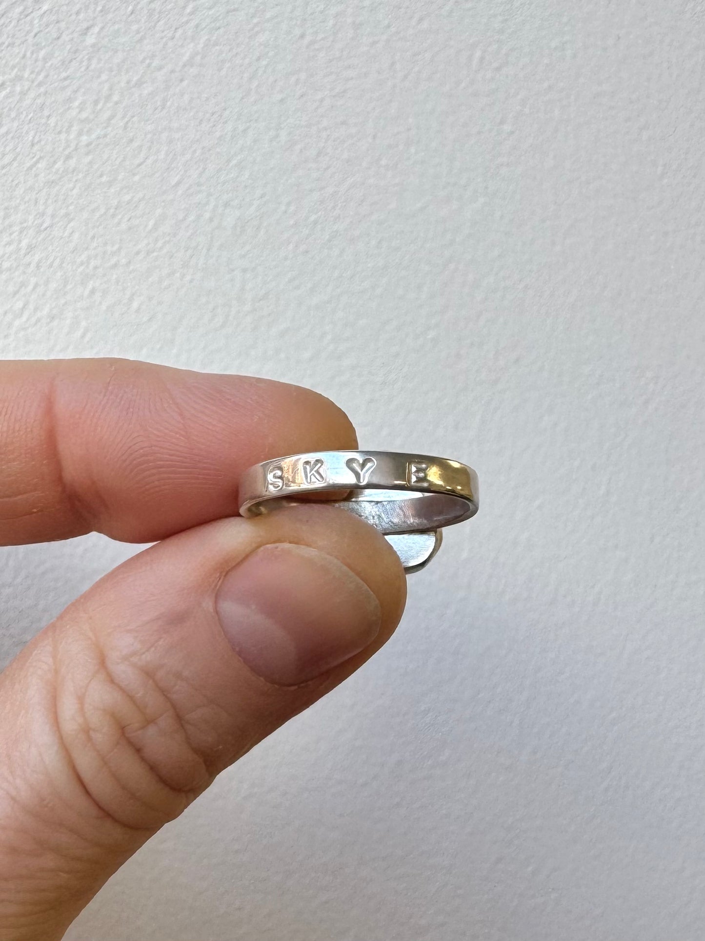 SKYE Denim blue & silver ring - size P