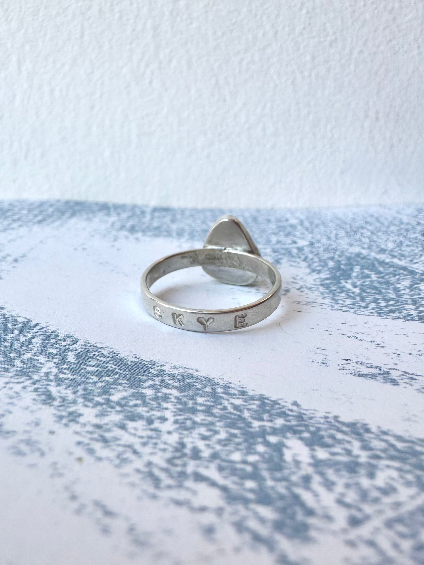 SKYE Denim blue & silver ring - size P