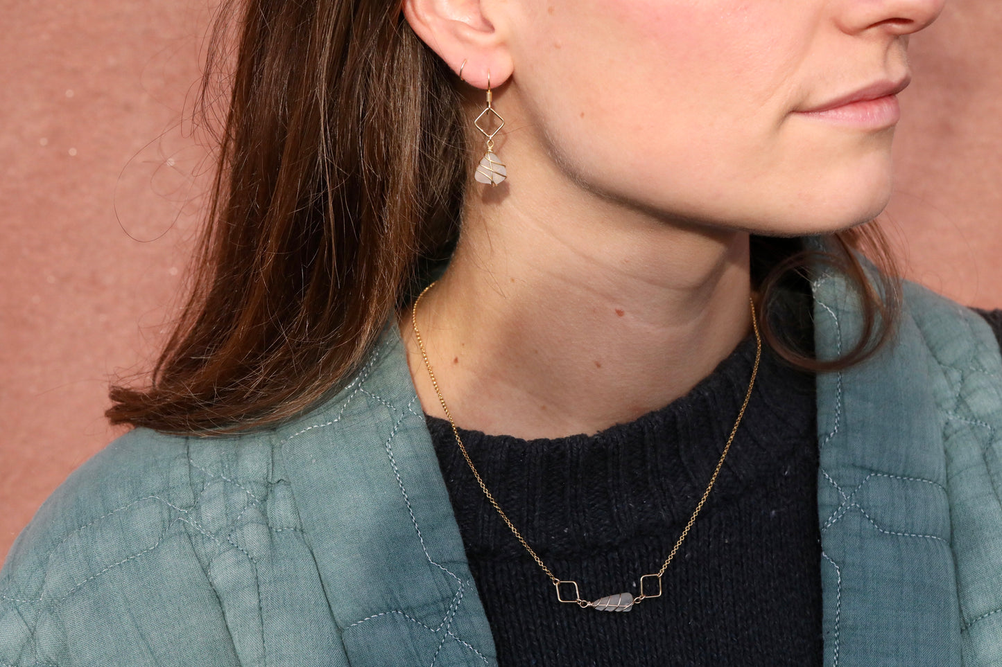 Xanthe Necklace in Gold Vermeil & White
