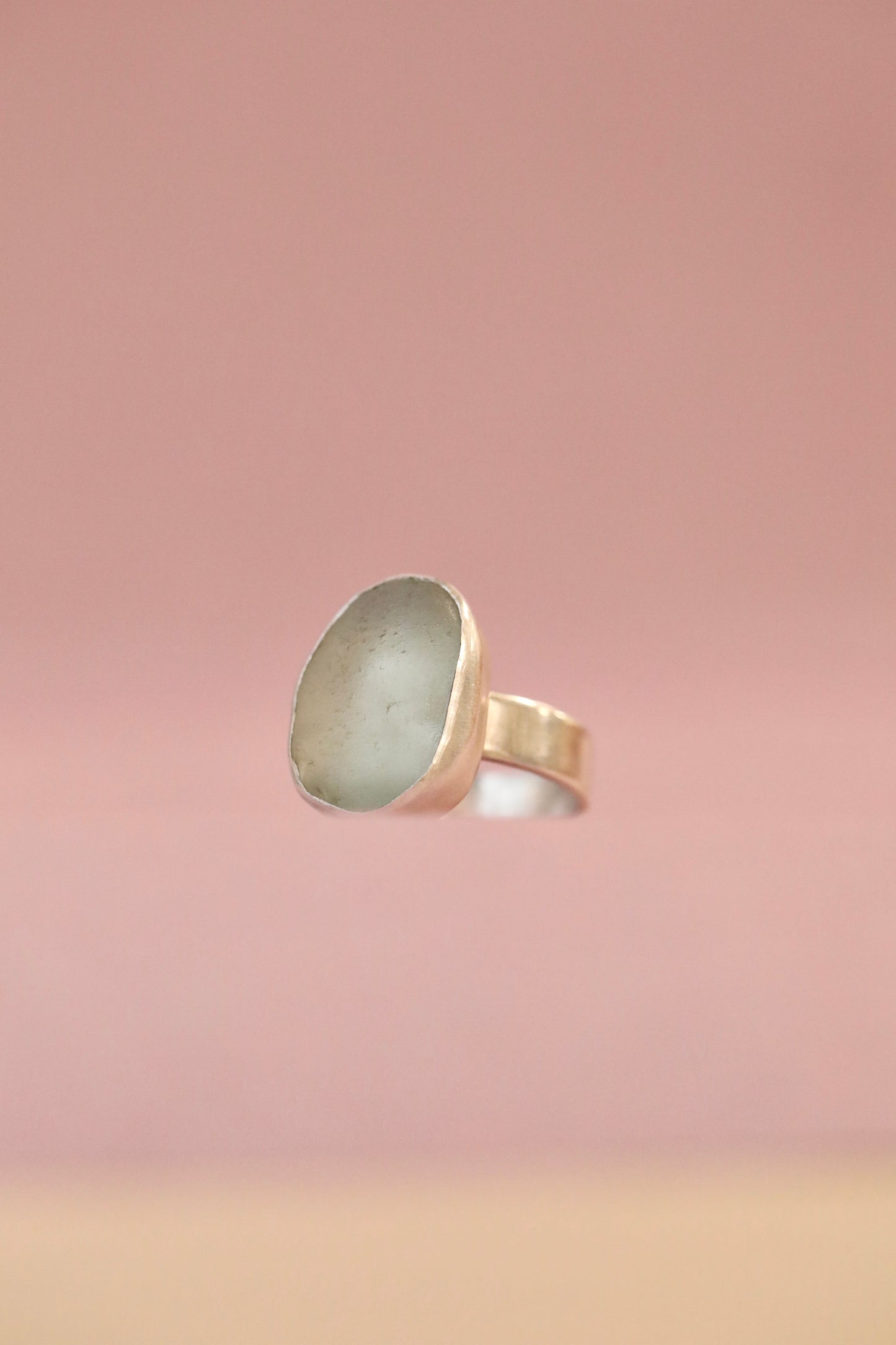 IONA Pale blue & silver ring - Size P