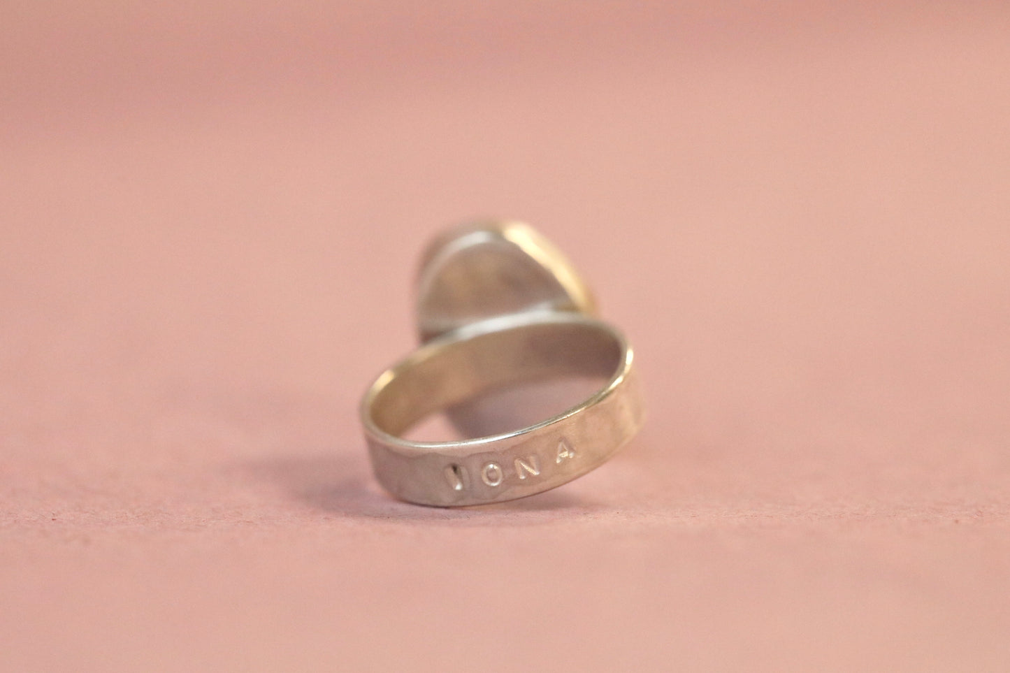 IONA Pale blue & silver ring - Size P