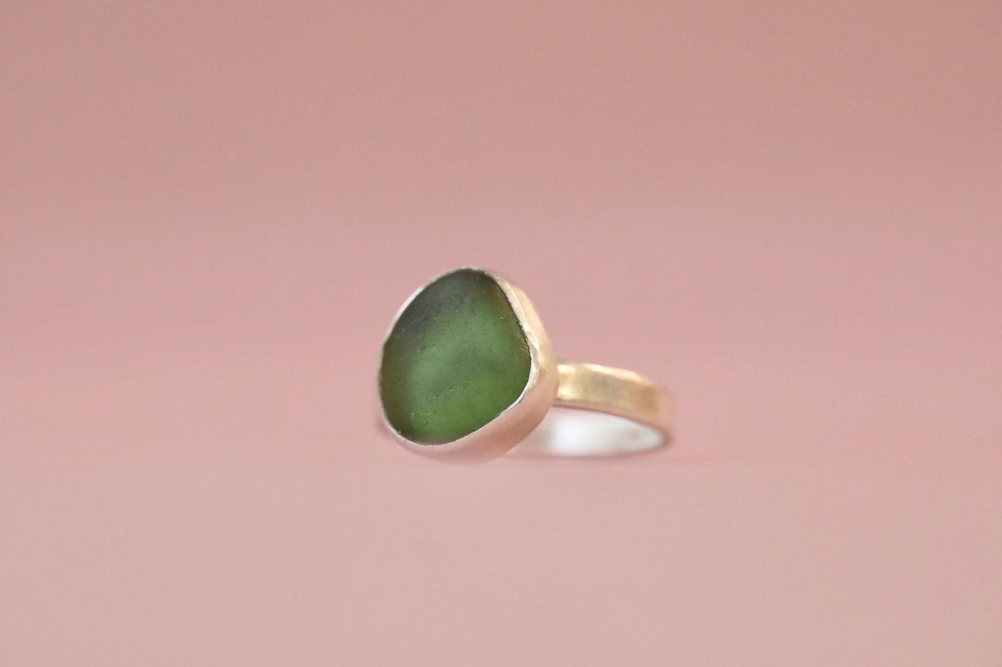 IONA Dark green & silver ring - Size M 1/2