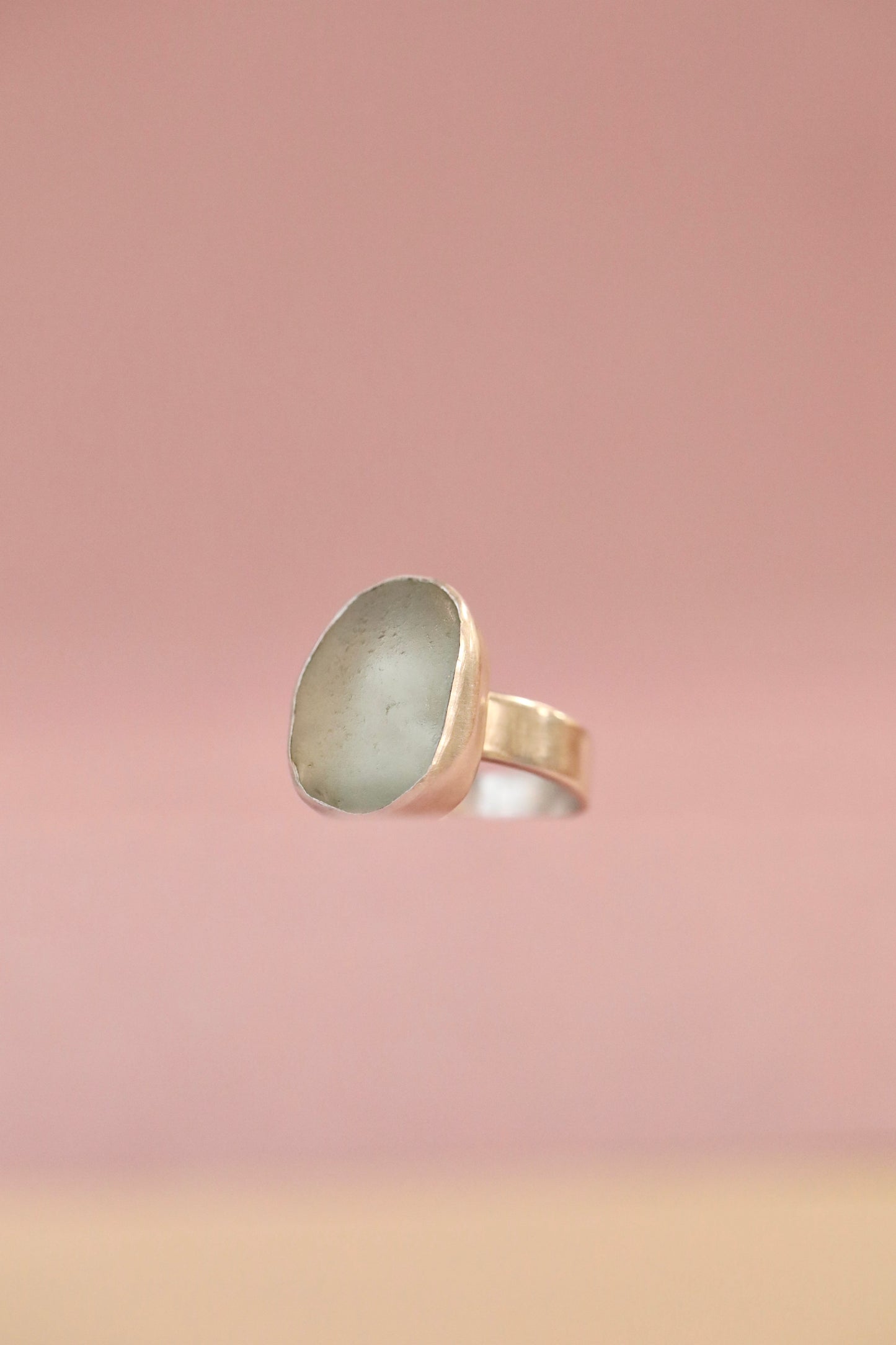 IONA Pale blue & silver ring - Size P