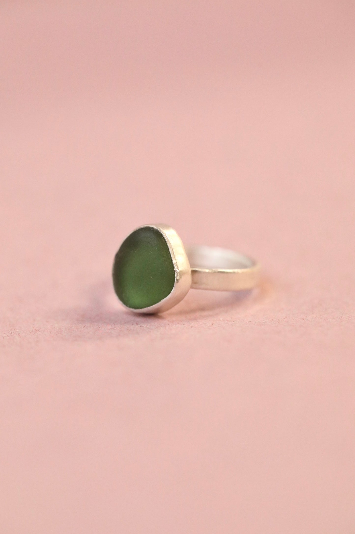 IONA Dark green & silver ring - Size M 1/2