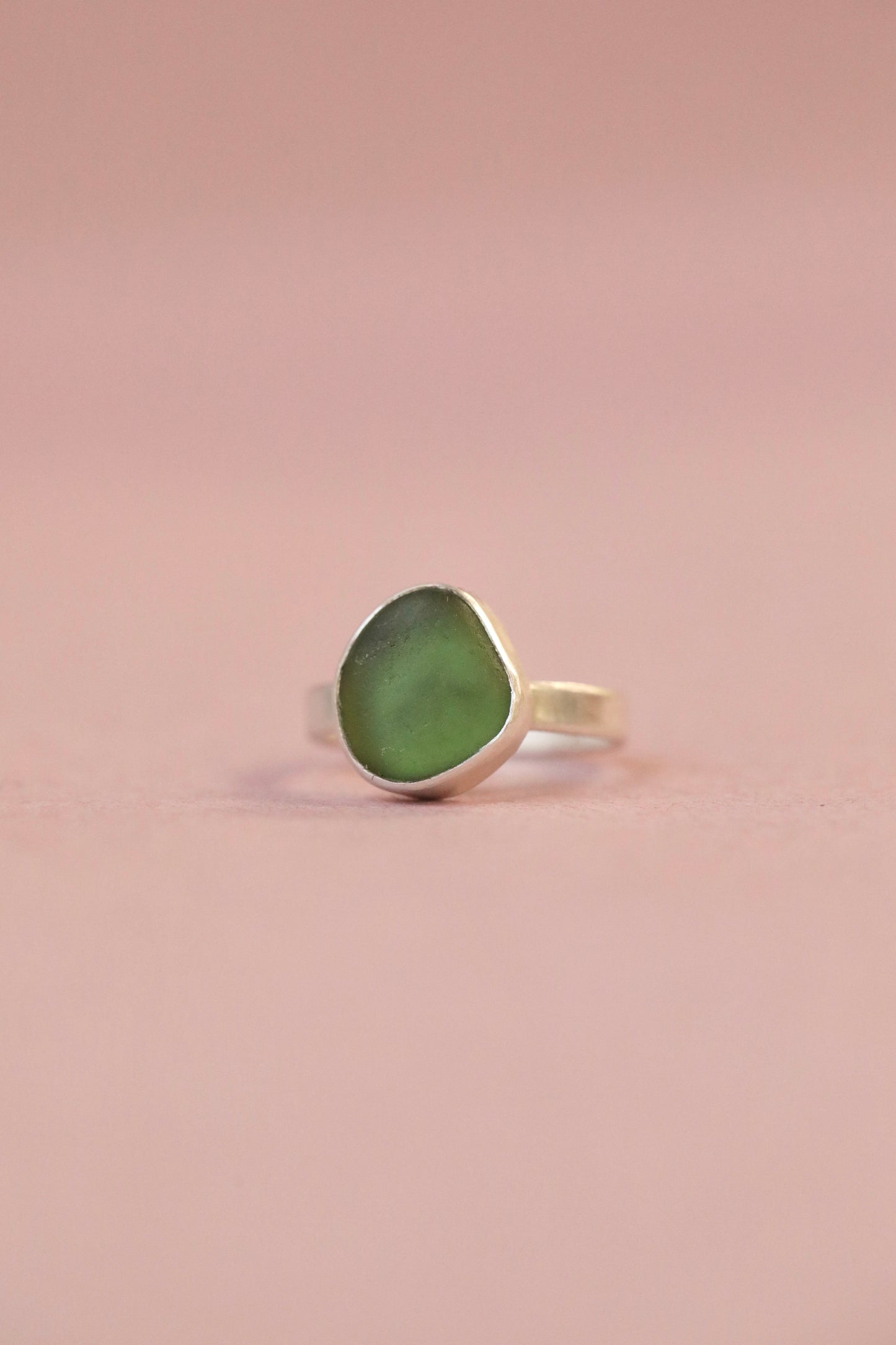 IONA Dark green & silver ring - Size M 1/2