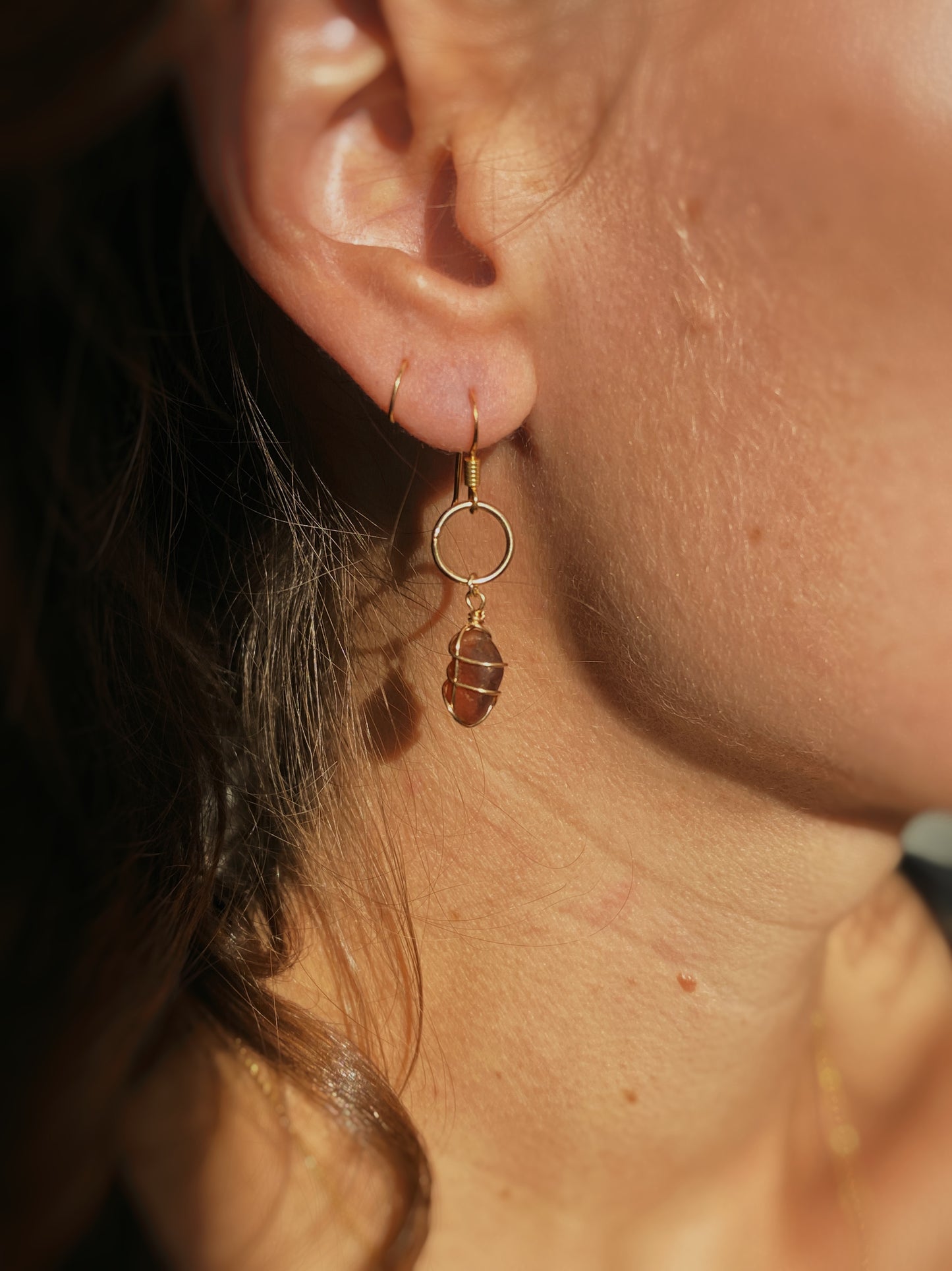 Thea Earrings in Gold & Amber