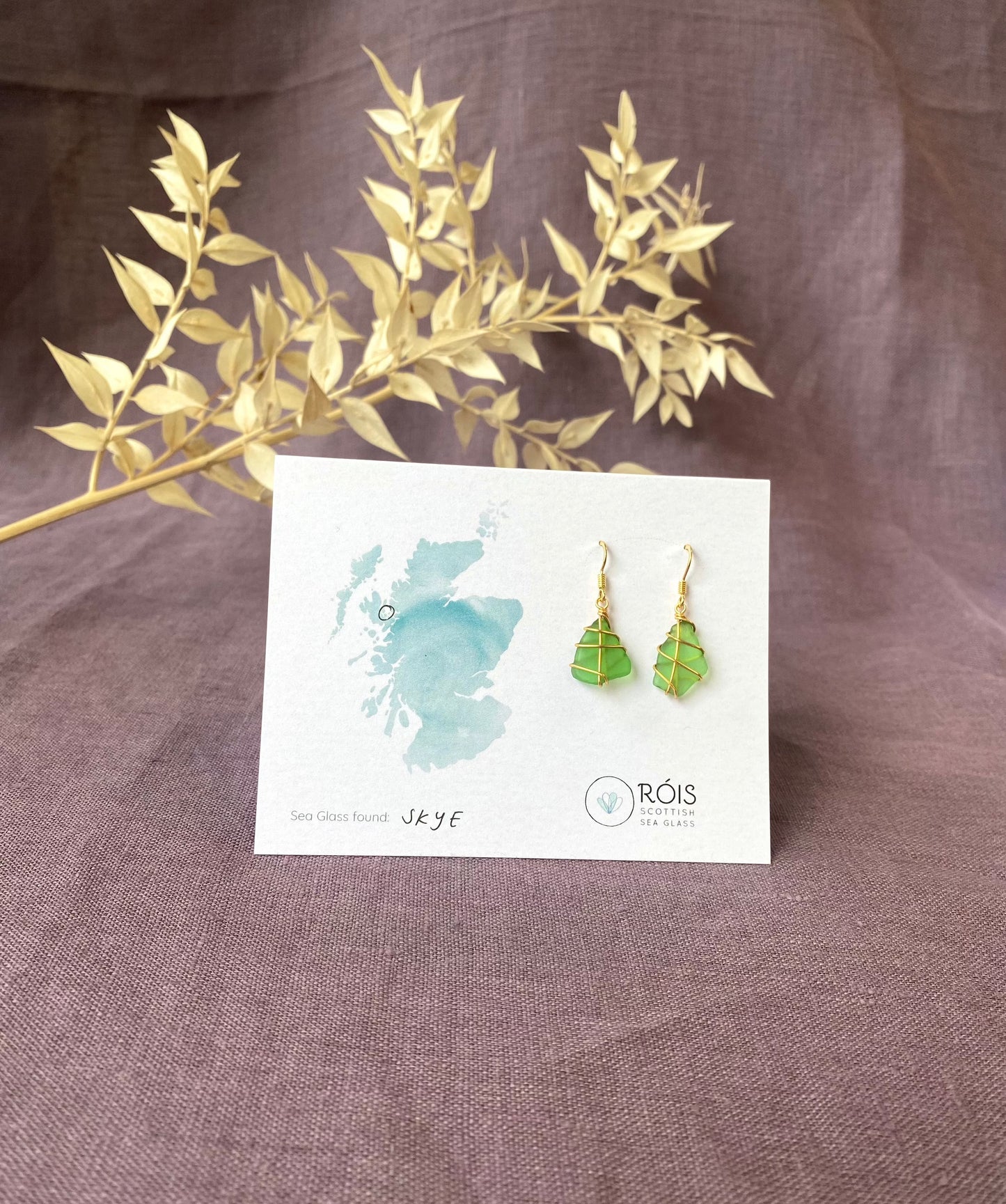 Classic gold earrings - Bright Green