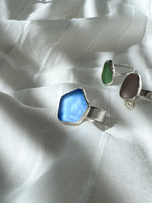 KINTYRE Cornflower silver ring - size P