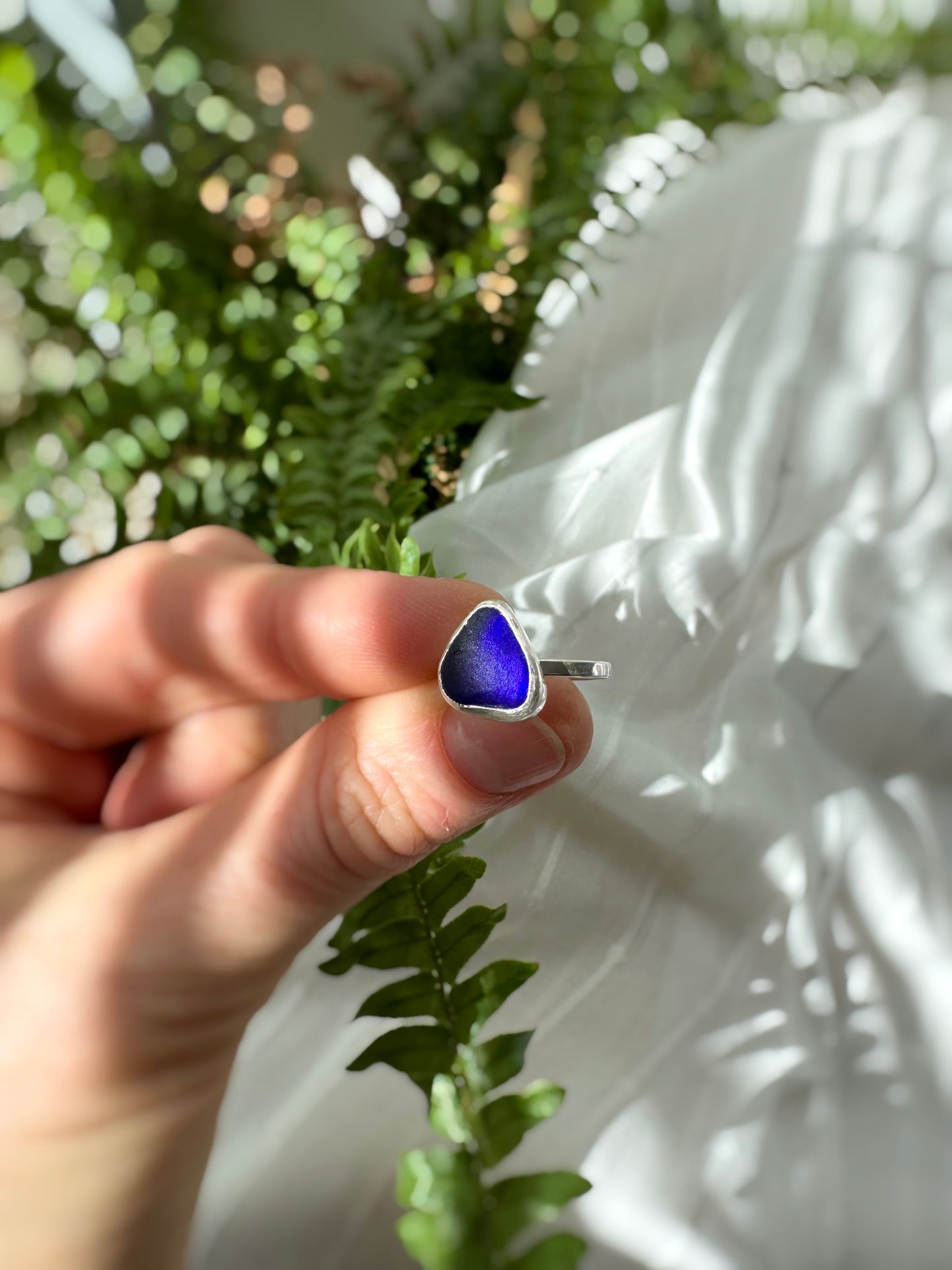 KINTYRE Cobalt blue silver ring - size L