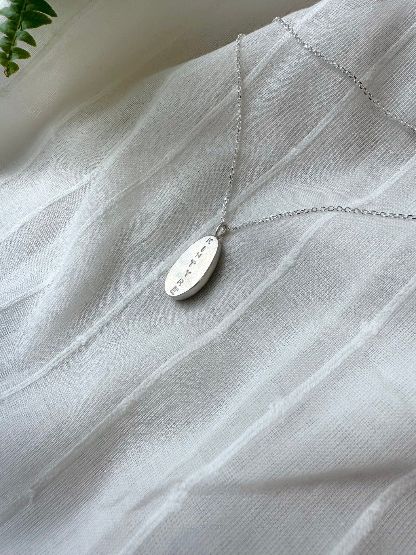 KINTYRE Seafoam signet silver necklace