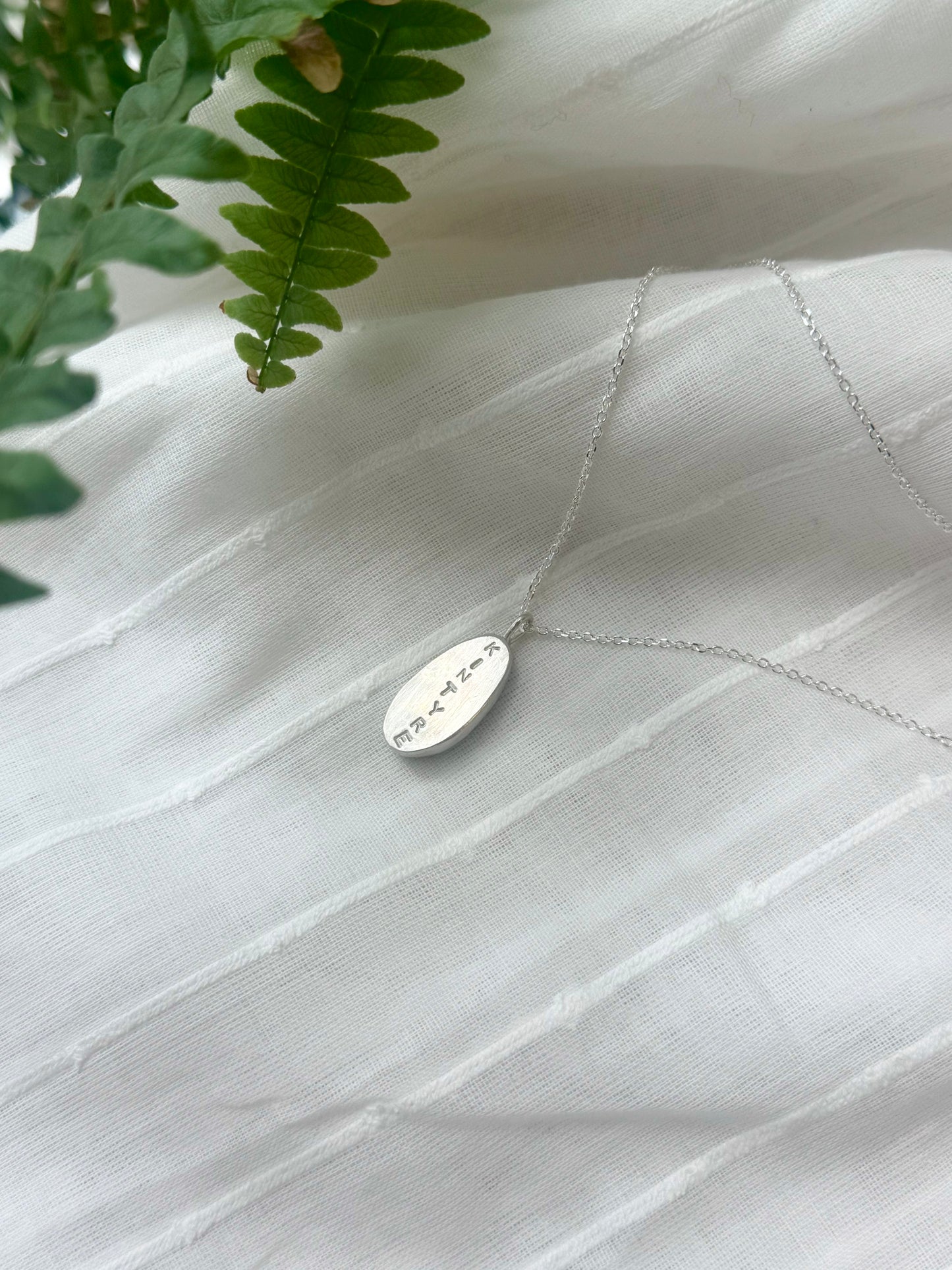 KINTYRE Seafoam signet silver necklace
