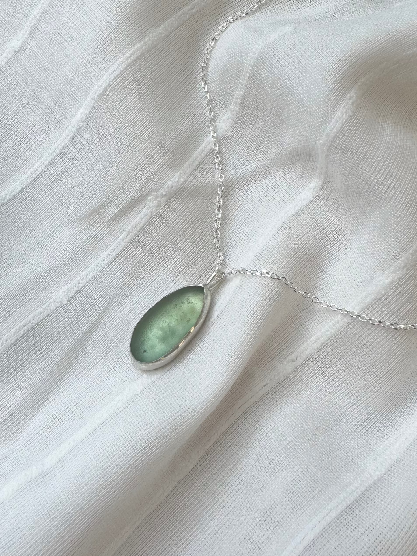 KINTYRE Seafoam signet silver necklace