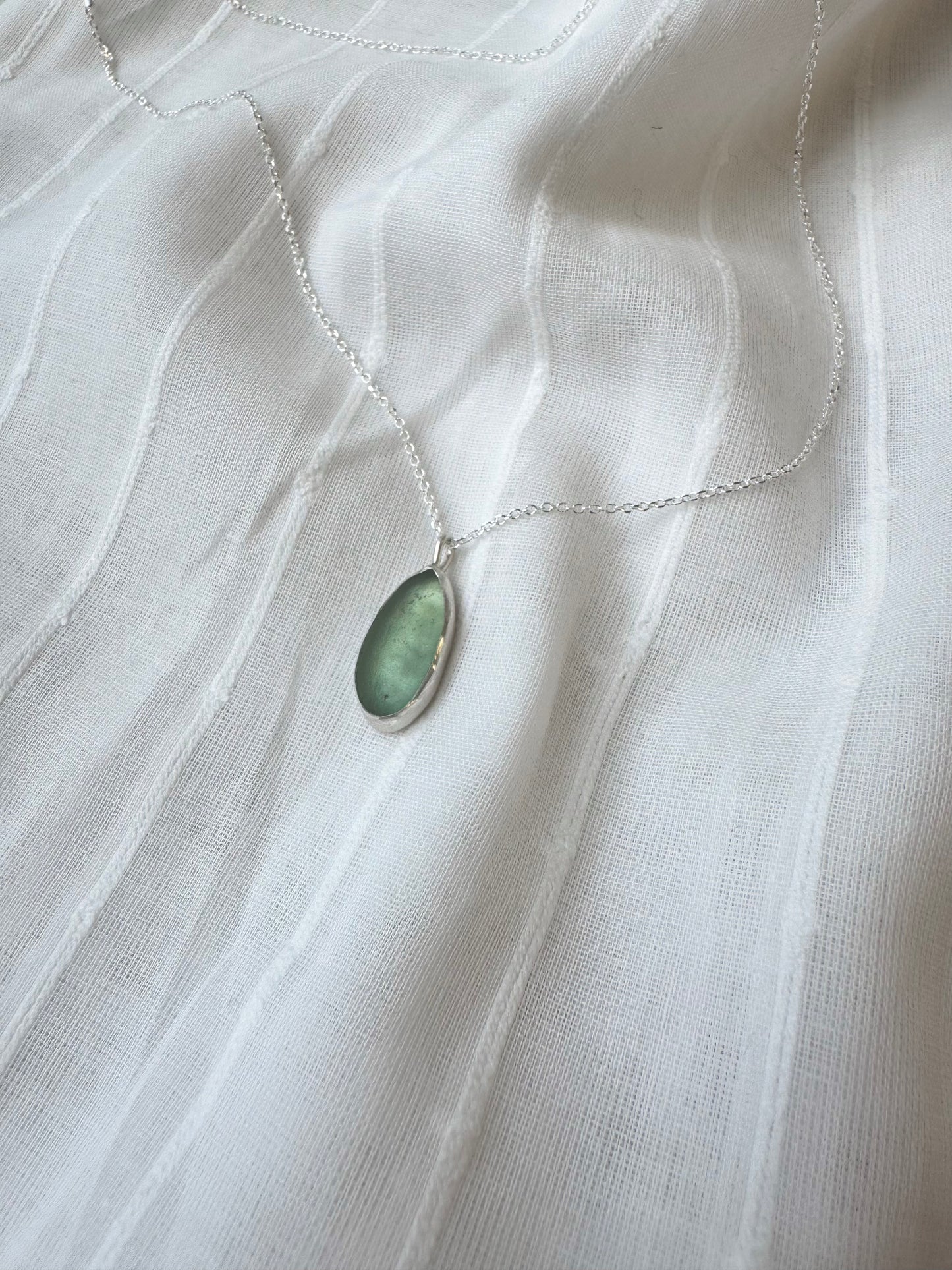 KINTYRE Seafoam signet silver necklace