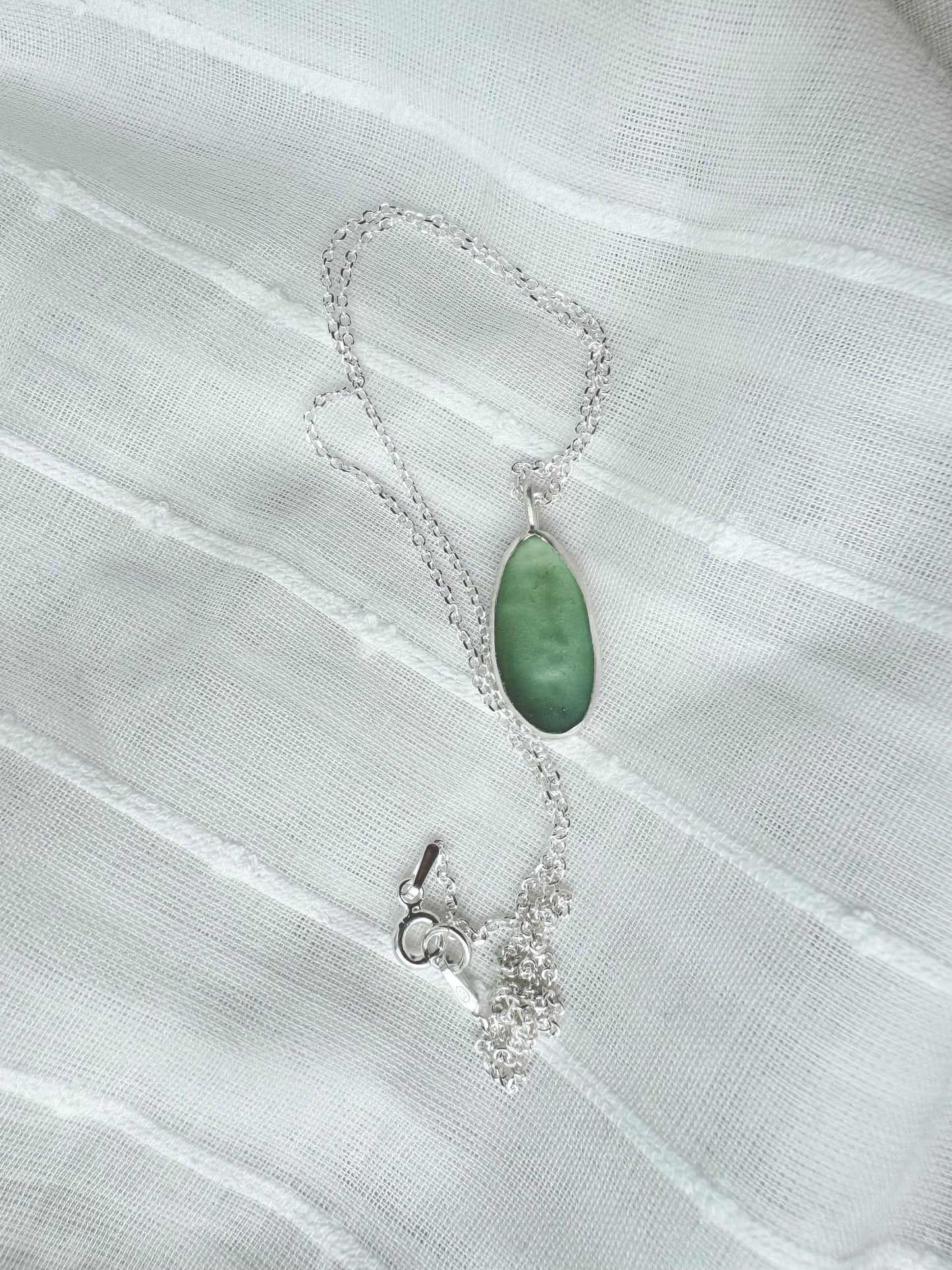 KINTYRE Seafoam signet silver necklace