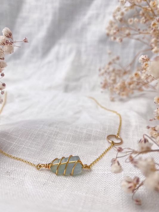 Eilidh Necklace in Gold & Light Blue