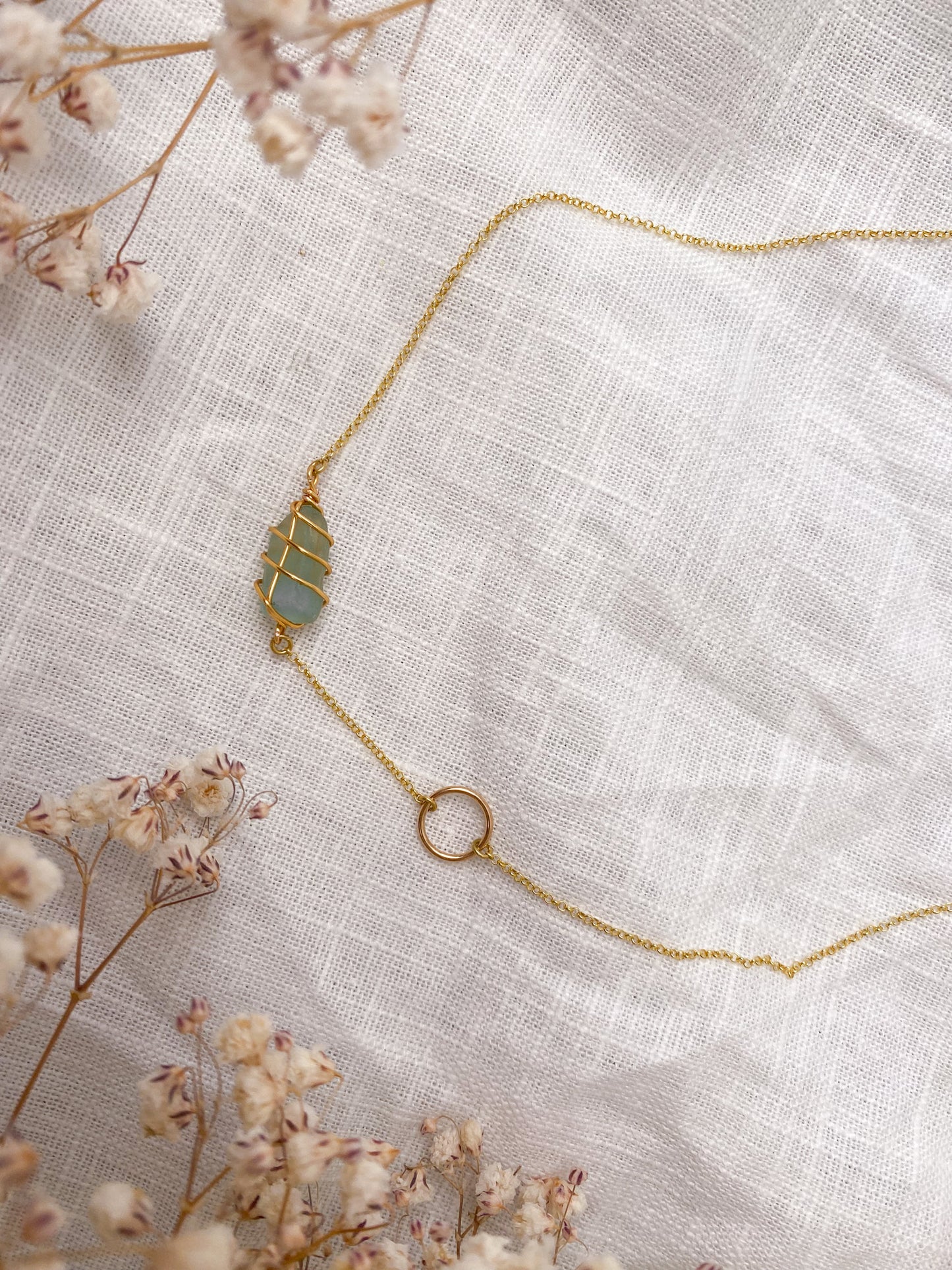 Eilidh Necklace in Gold & Light Blue