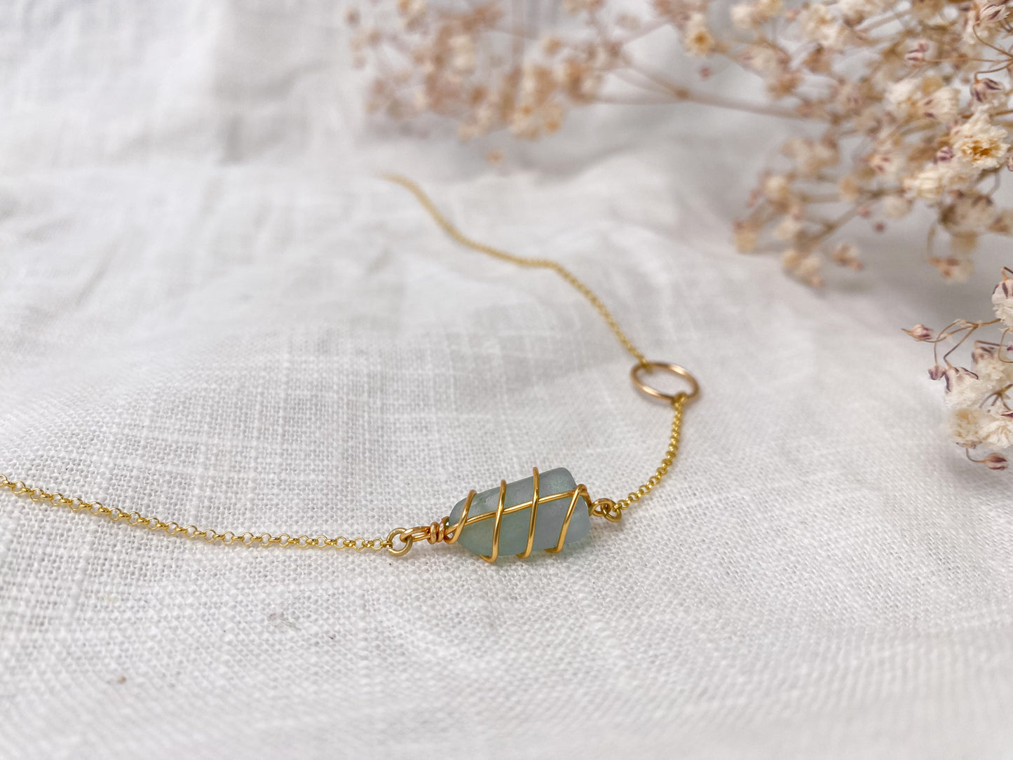 Eilidh Necklace in Gold & Light Blue