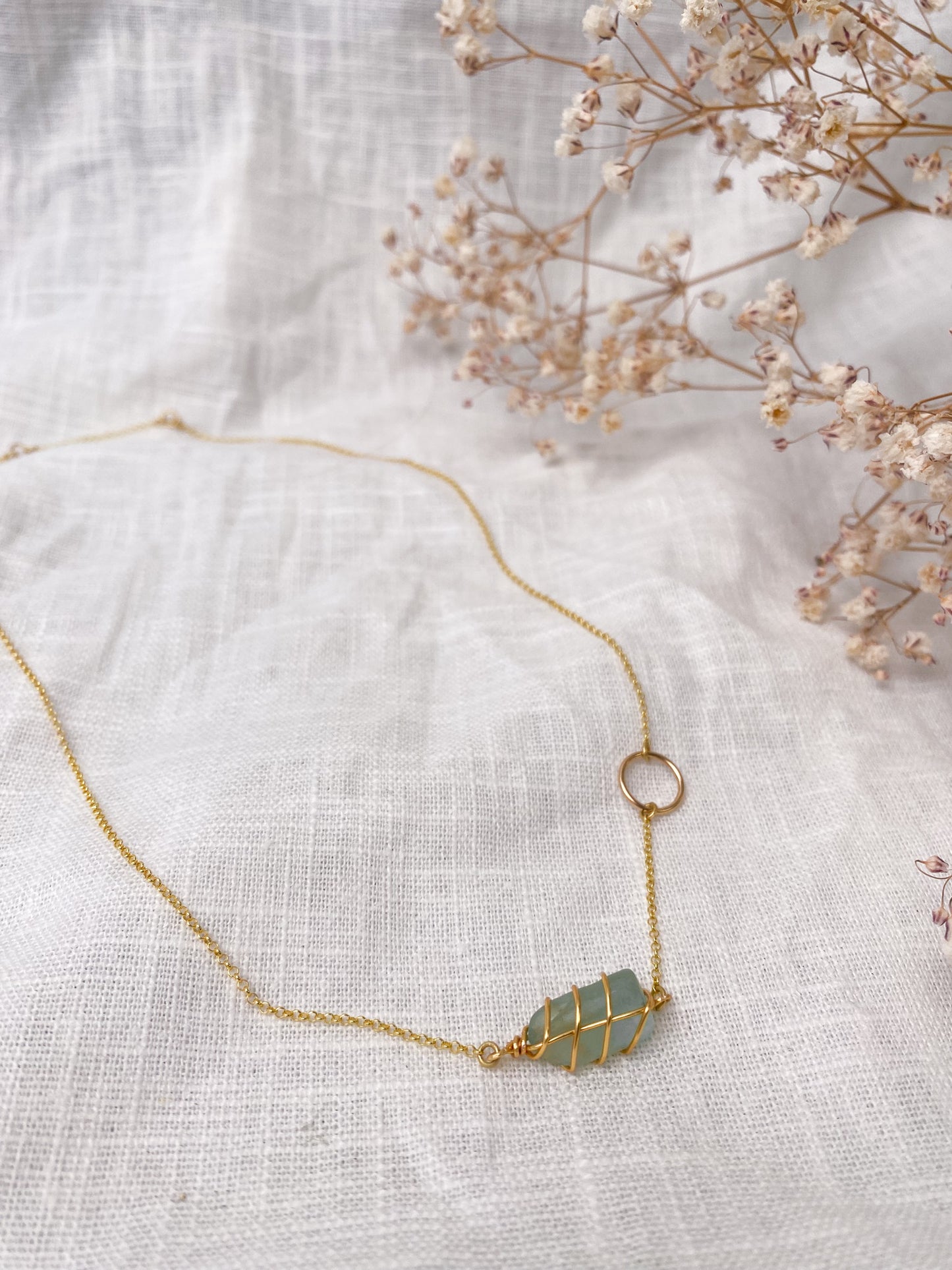 Eilidh Necklace in Gold & Light Blue