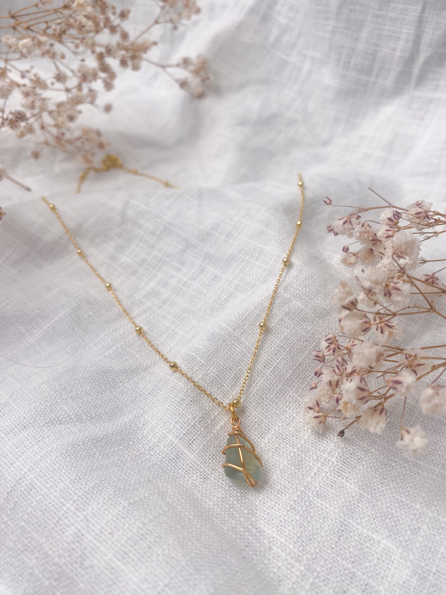 Eleanor Necklace in Gold & Light Blue