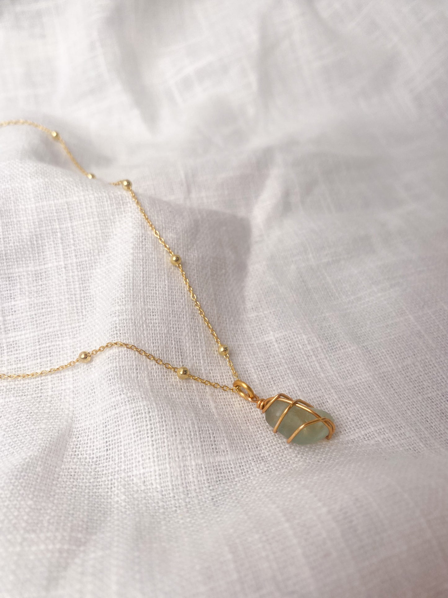 Eleanor Necklace in Gold & Light Blue