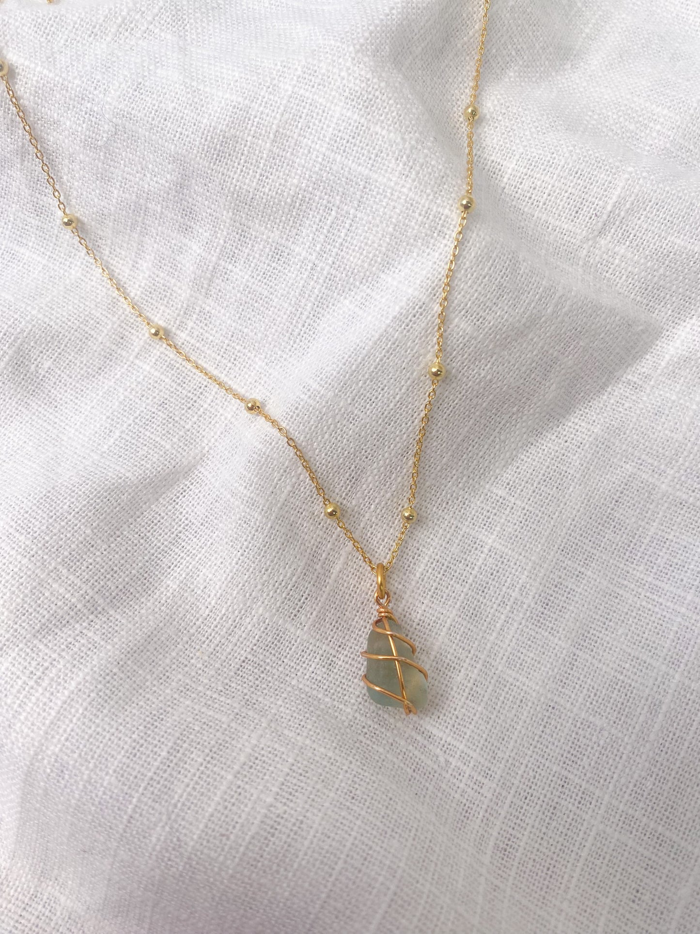 Eleanor Necklace in Gold & Light Blue