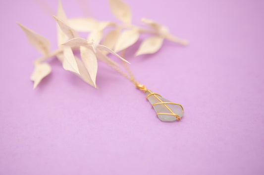Classic Gold Necklace - Light Blue