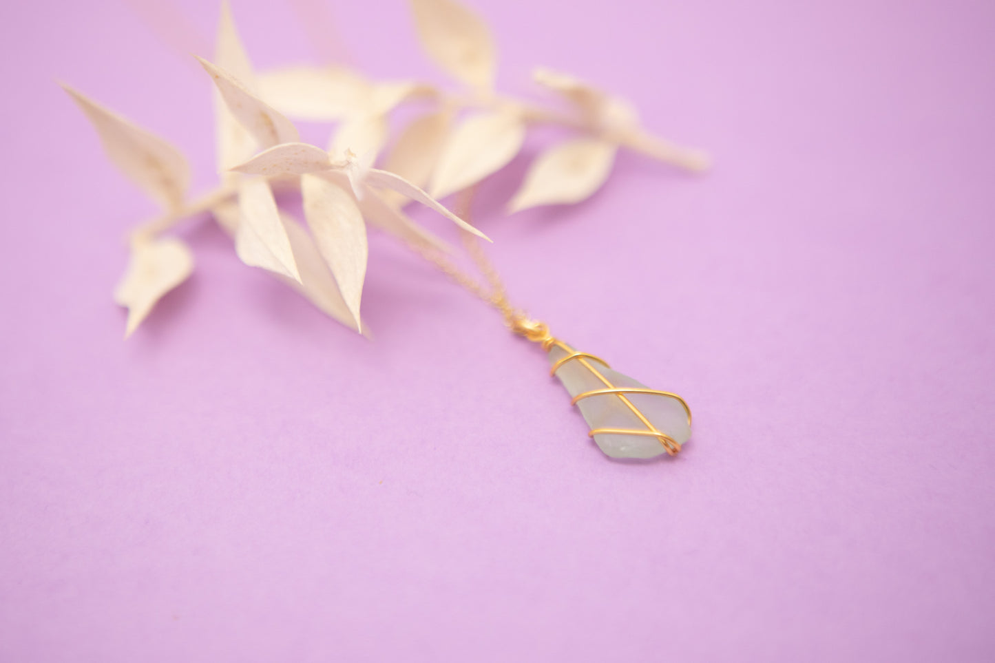 Classic Gold Necklace - Light Blue