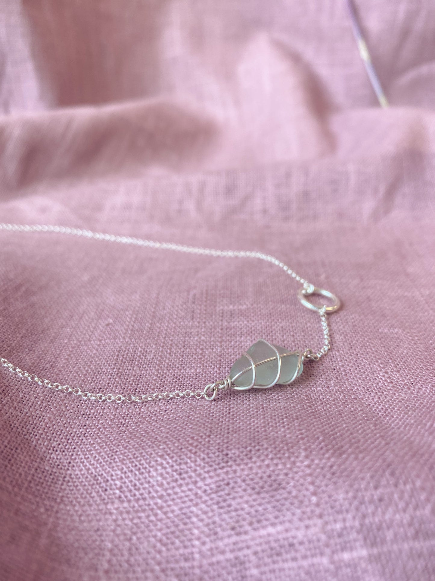 Eilidh Necklace in Silver & Light Blue
