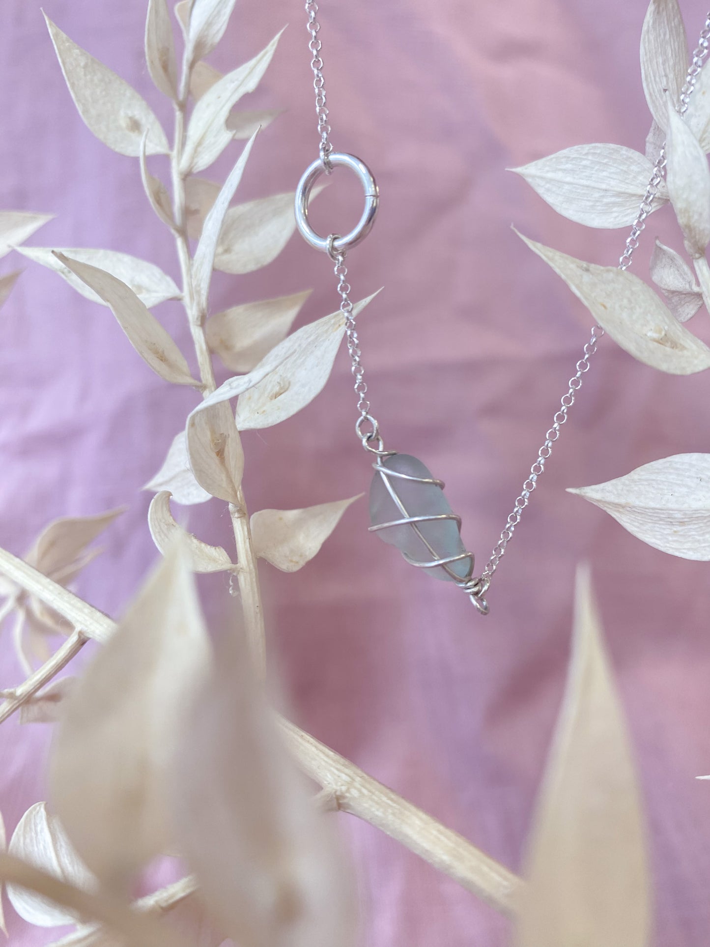 Eilidh Necklace in Silver & Light Blue