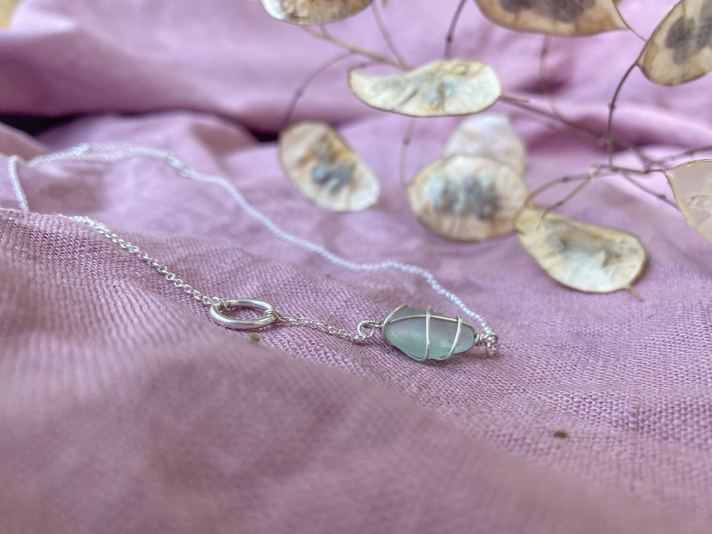 Eilidh Necklace in Silver & Light Blue