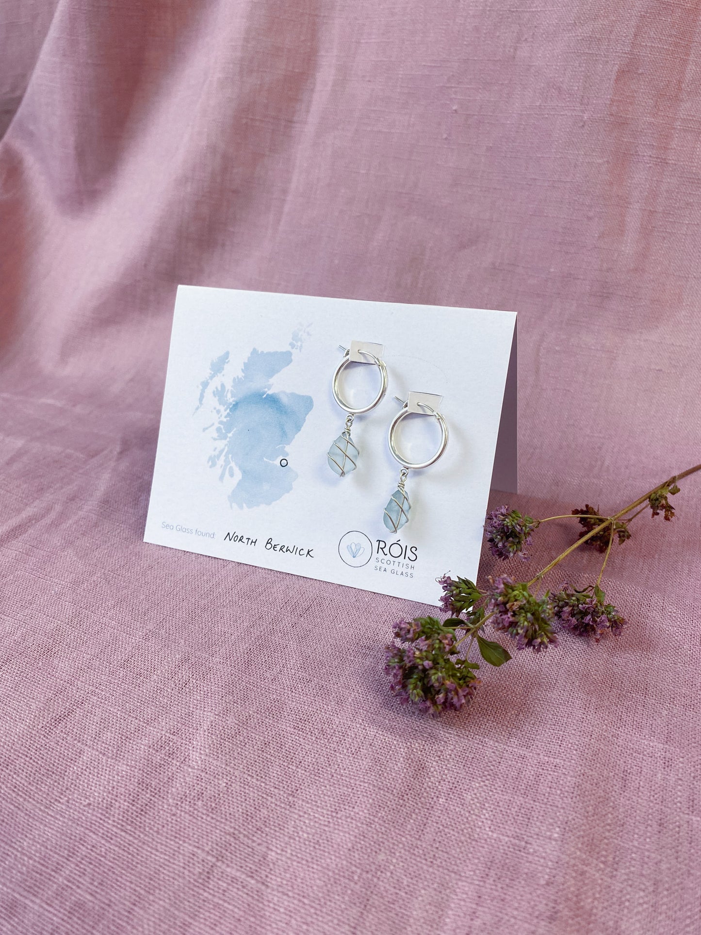 Leone Hoops in Sterling Silver & Light Blue