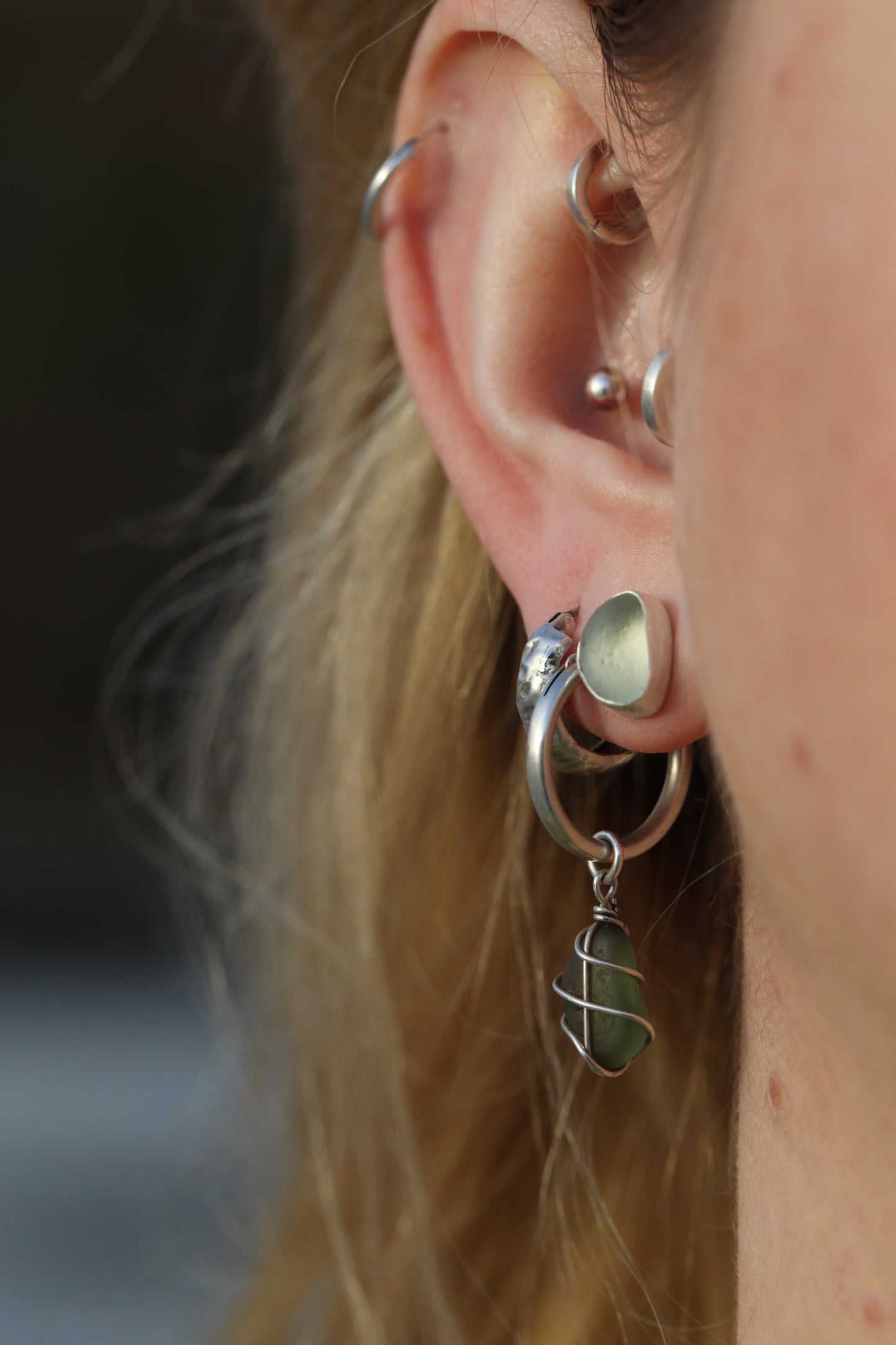 SKYE - Light blue & silver stud earrings