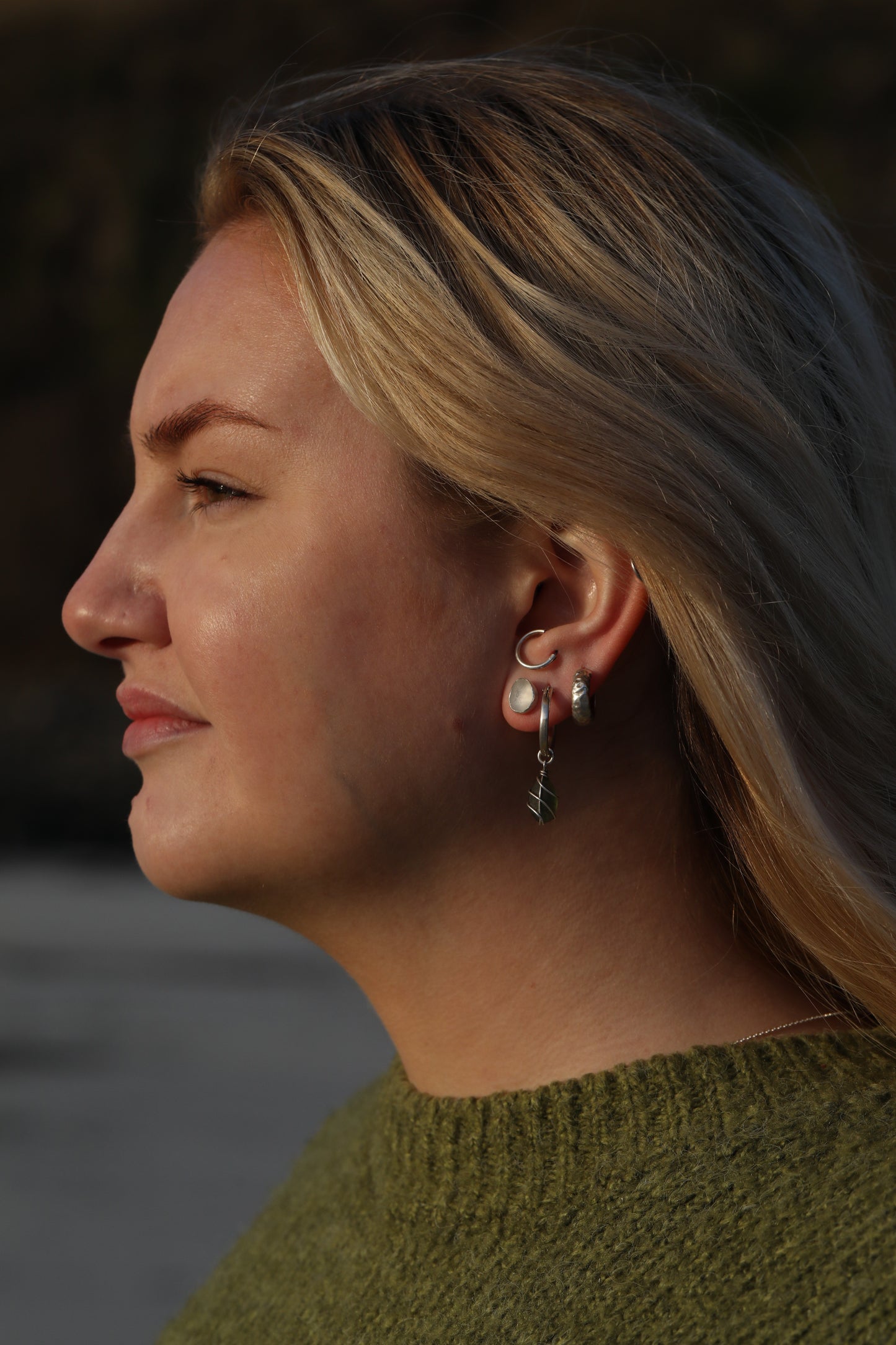 SKYE - White & silver stud earrings