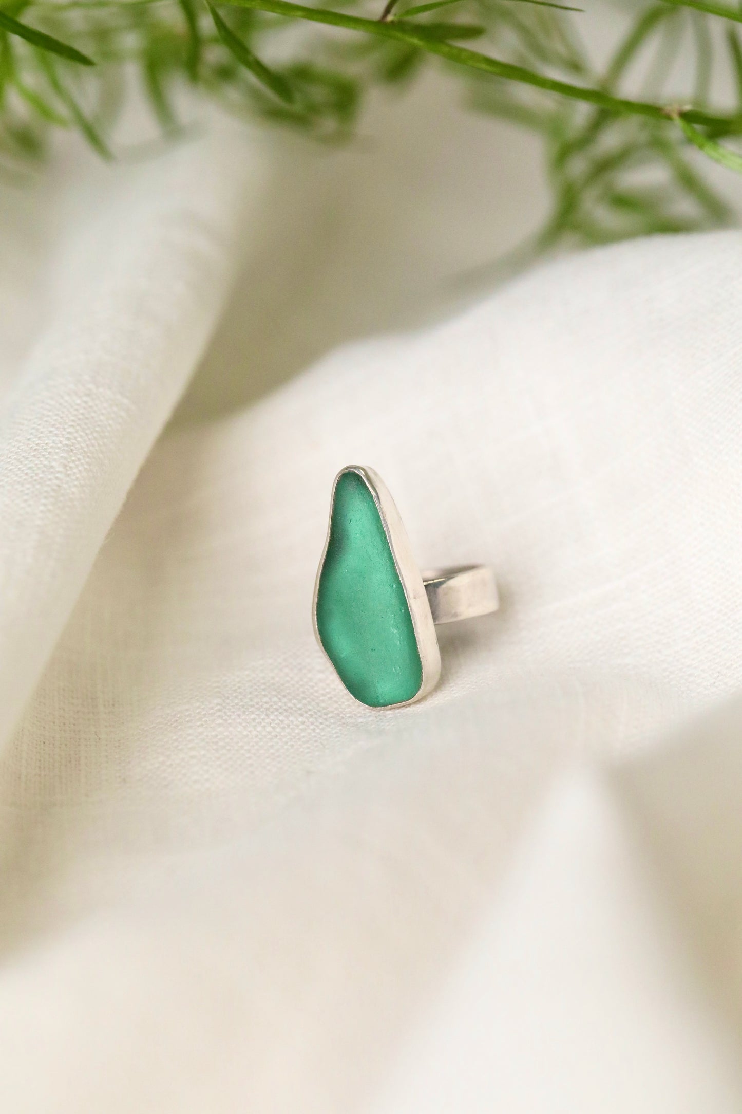 SKYE Teal & silver ring - size O 1/2